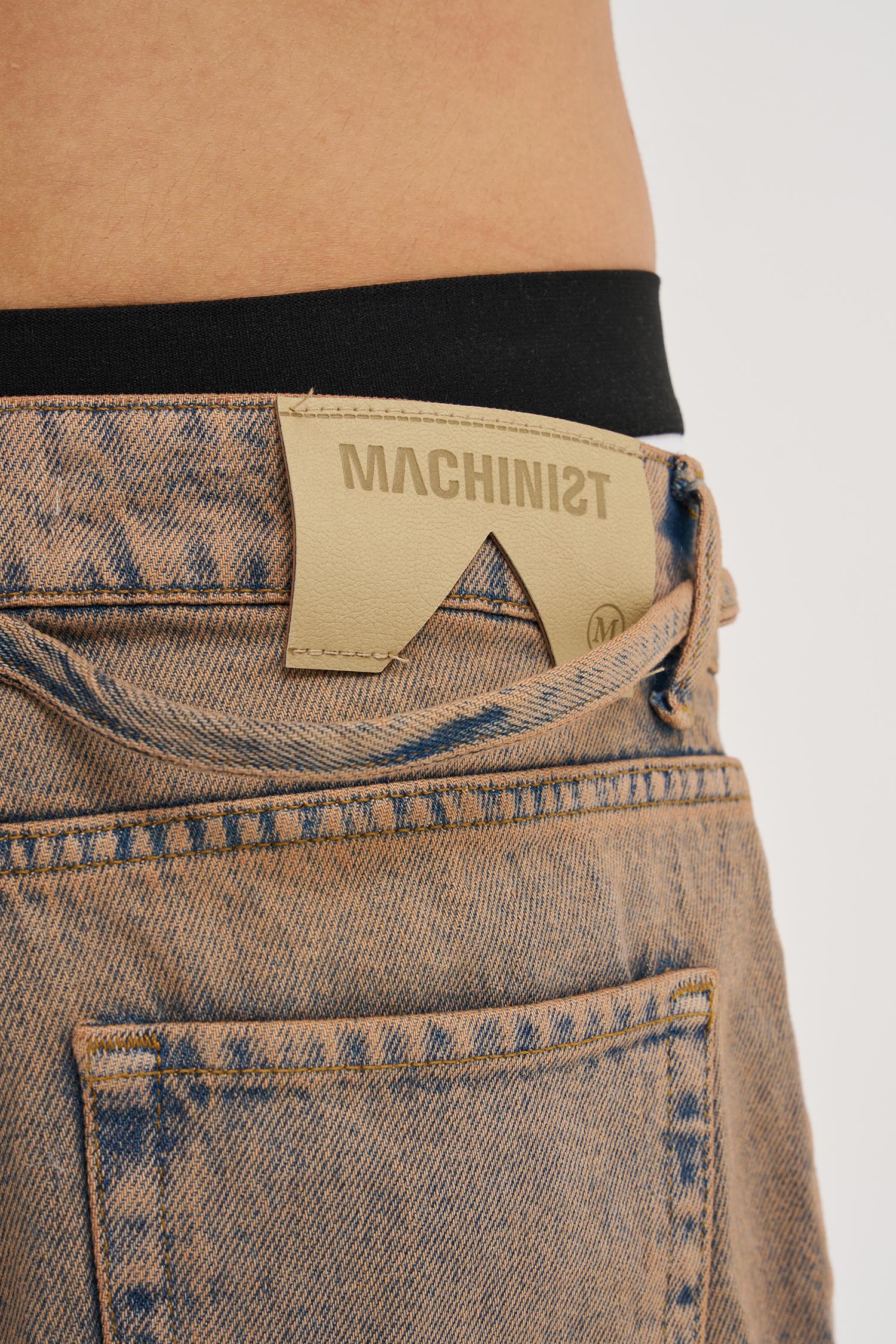 Erkek Oversize Baggy Yıkamalı Jean Pantolon Koyu Bej