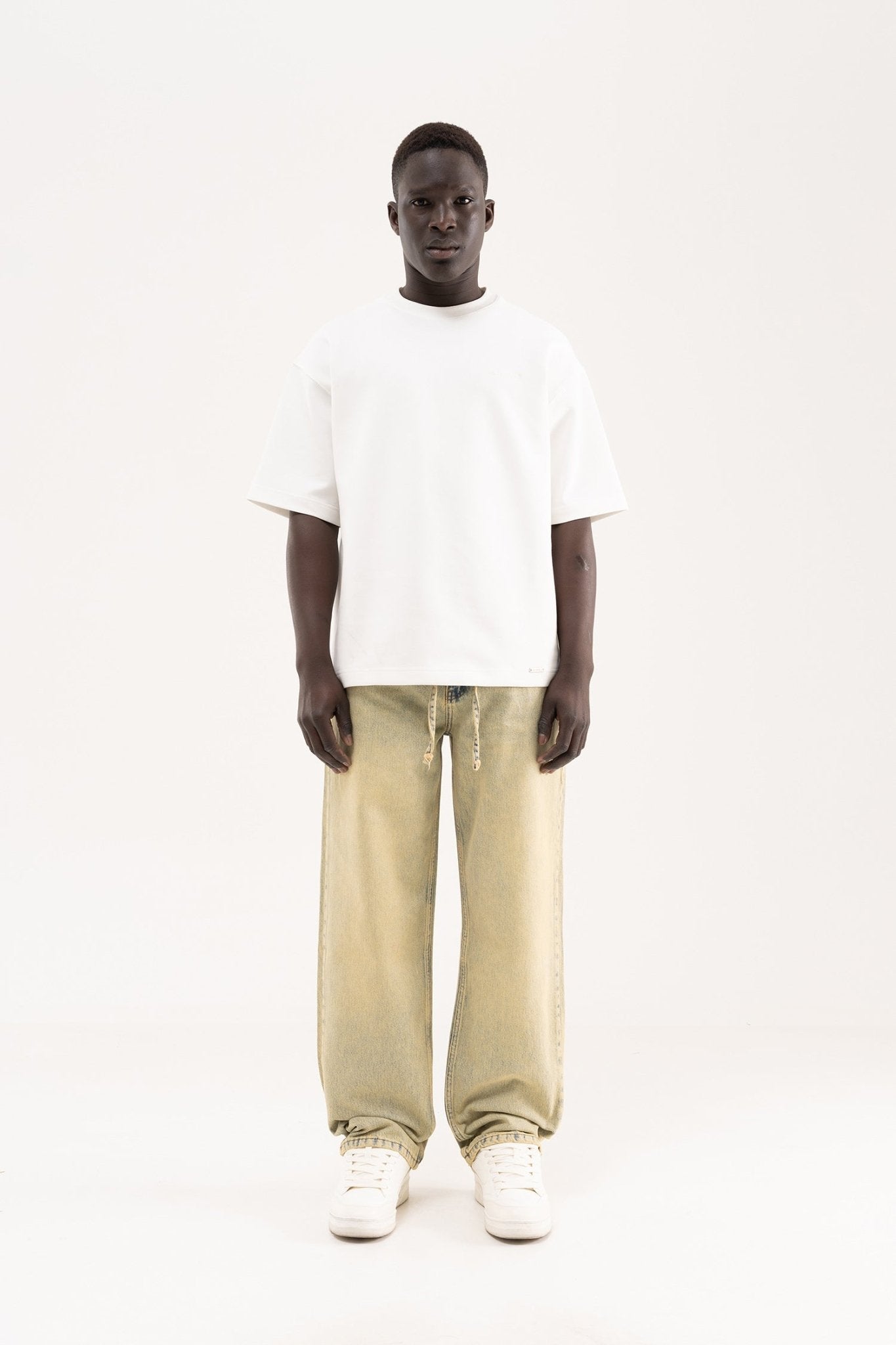 Erkek Oversize Baggy Yıkamalı Jean Pantolon Mint Yeşili