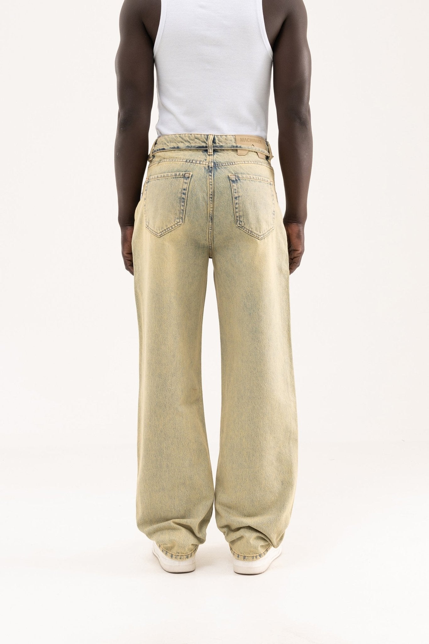 Erkek Oversize Baggy Yıkamalı Jean Pantolon Mint Yeşili