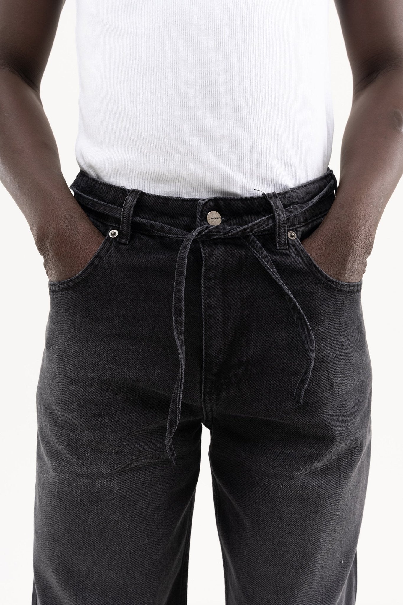 Erkek Oversize Baggy Yıkamalı Jean Pantolon Siyah