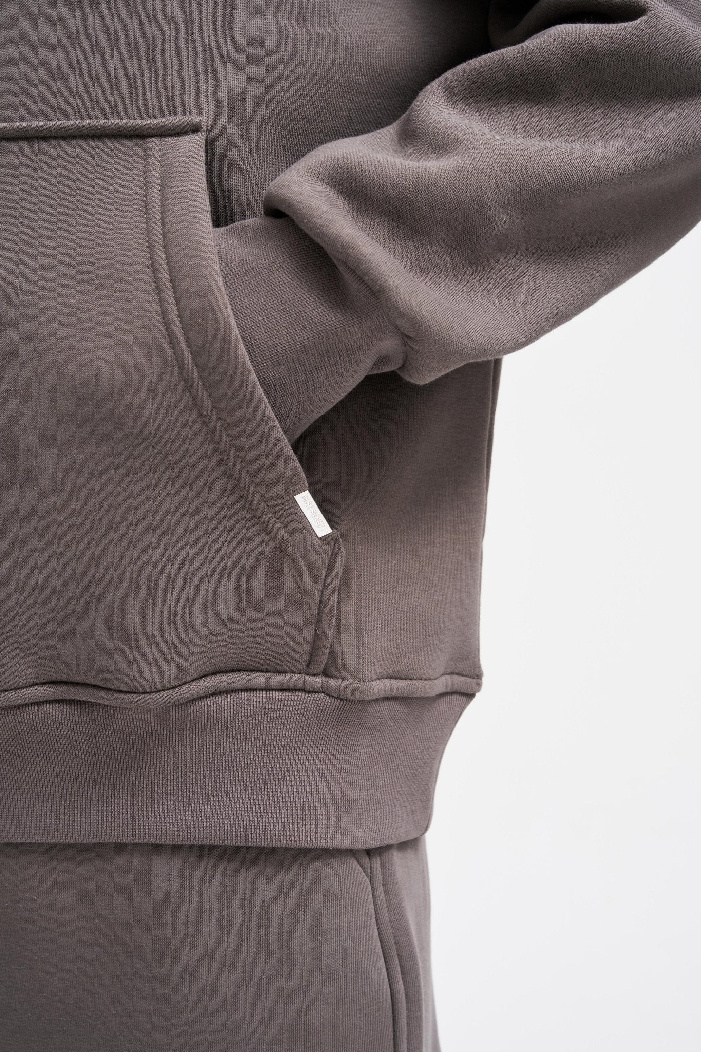 Erkek Oversize Basic Kapüşonlu Sweatshirt Antrasit