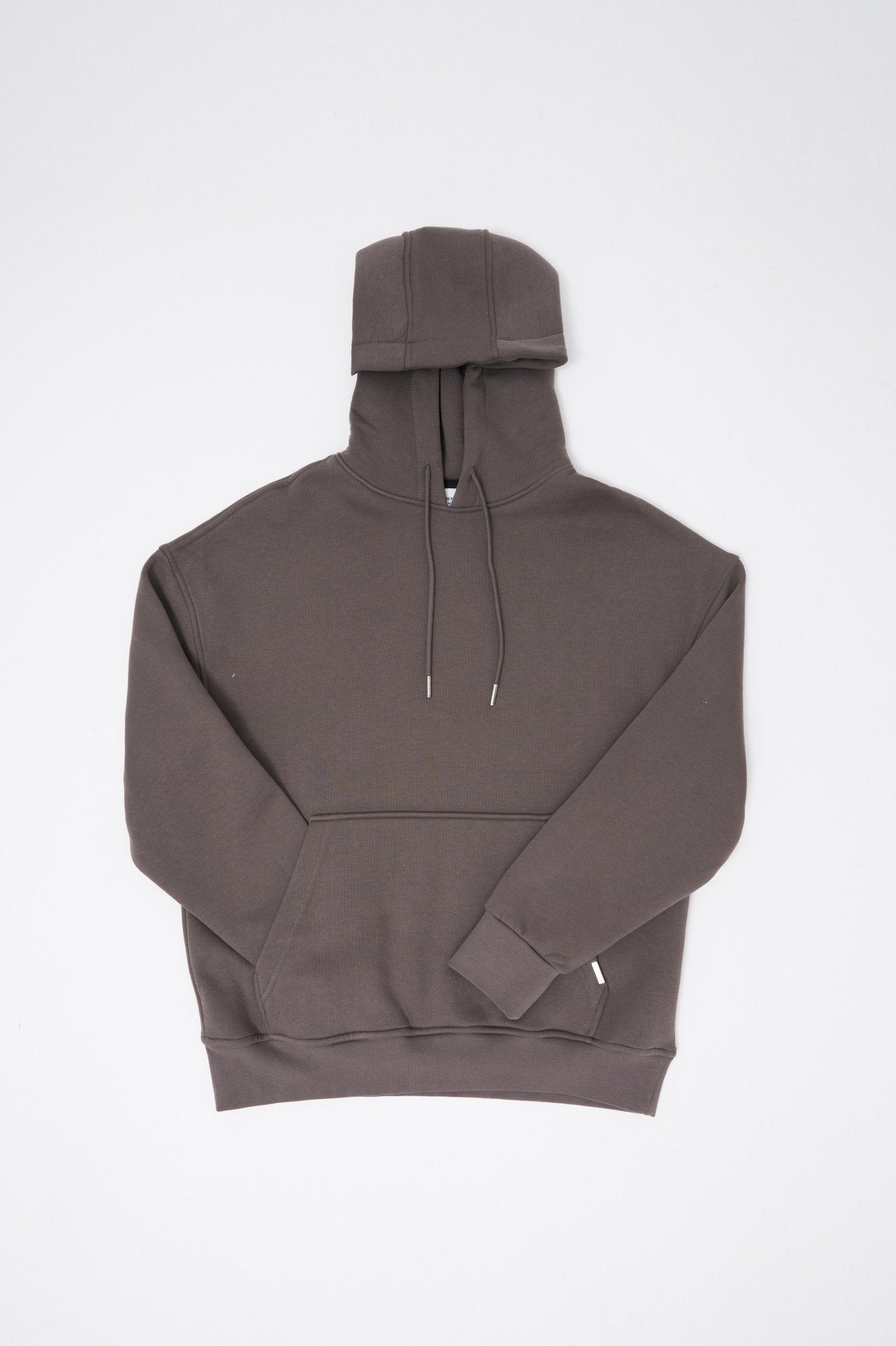 Erkek Oversize Basic Kapüşonlu Sweatshirt Antrasit