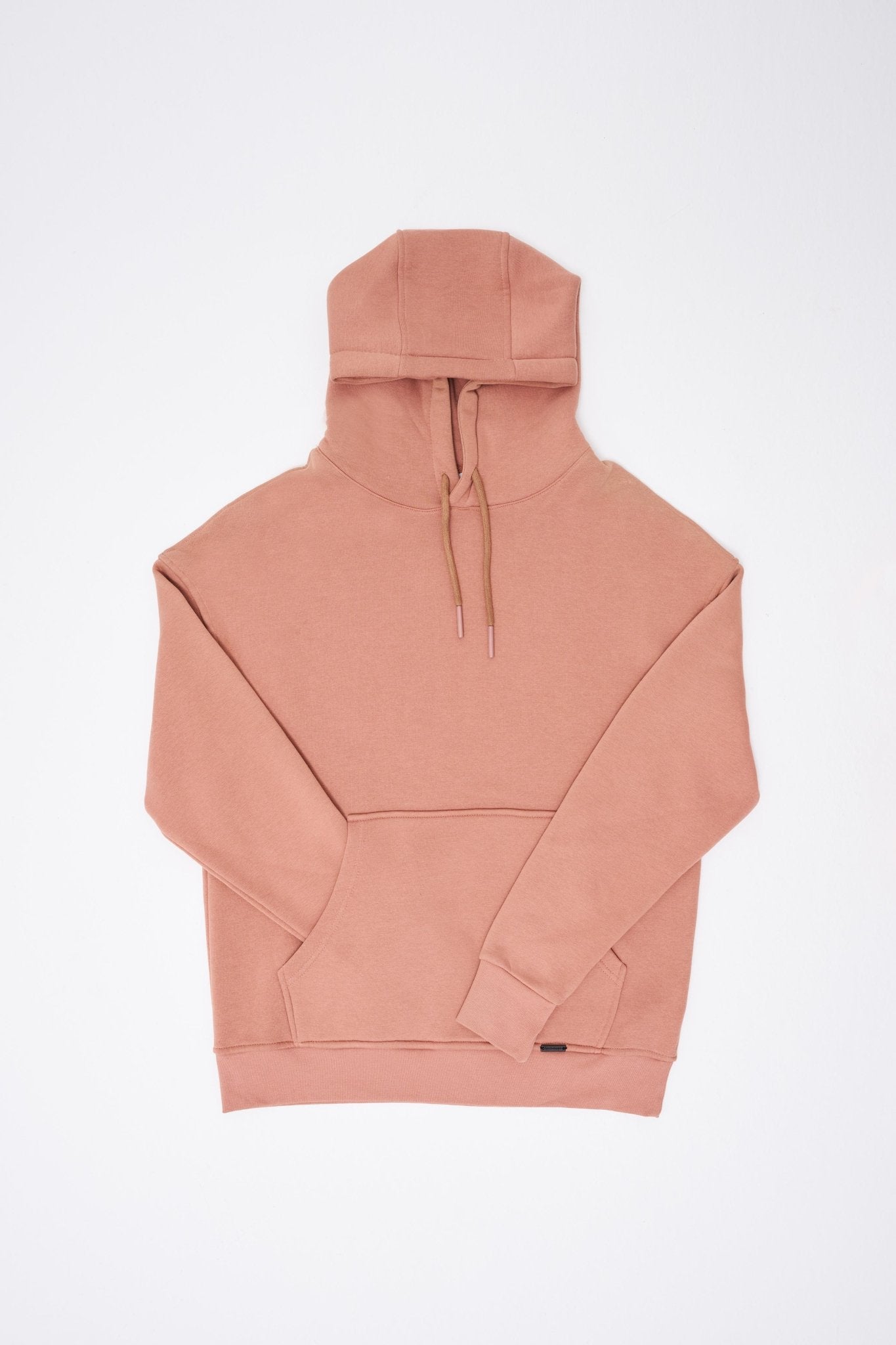 Erkek Oversize Basic Kapüşonlu Sweatshirt Bakır