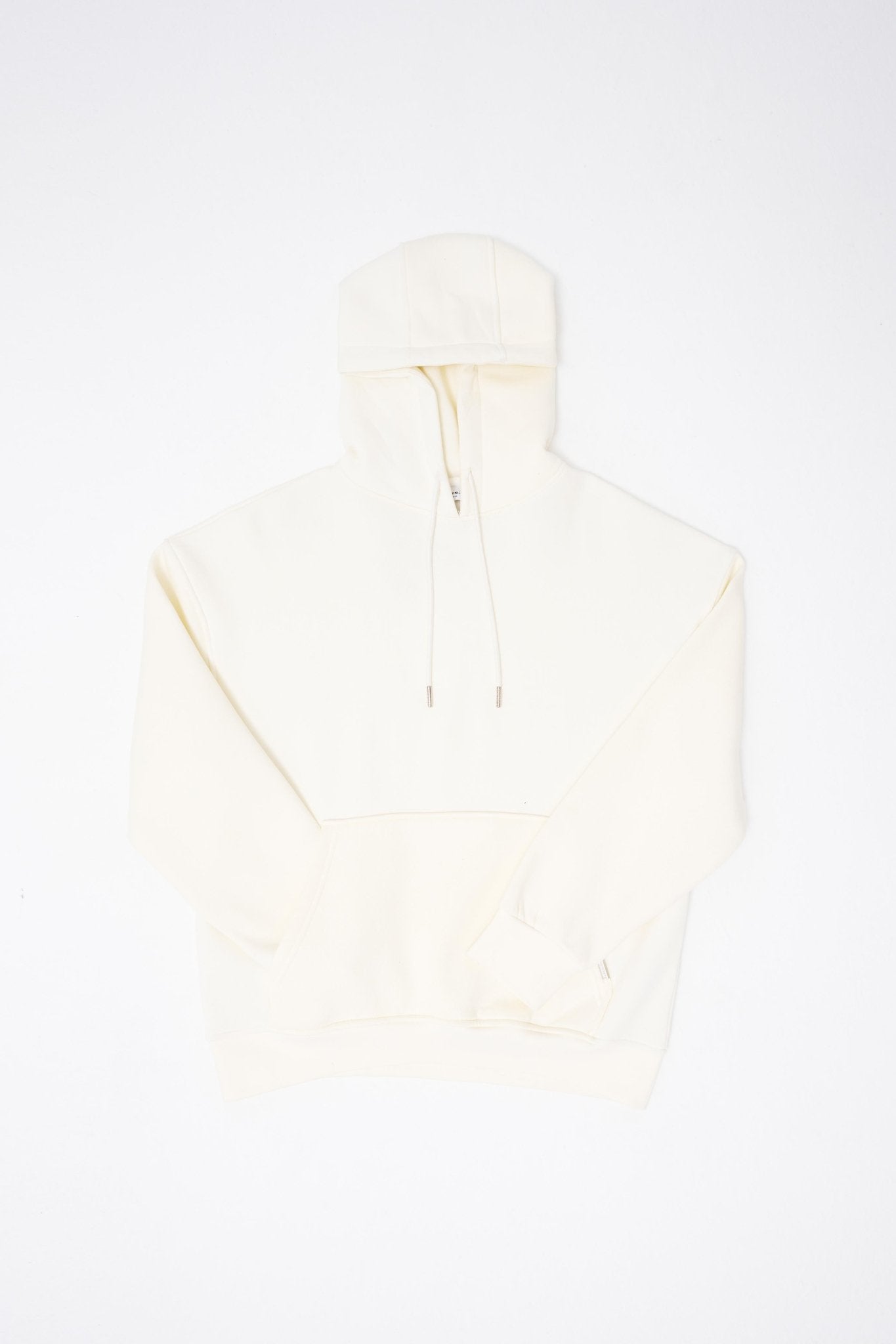 Erkek Oversize Basic Kapüşonlu Sweatshirt Ekru