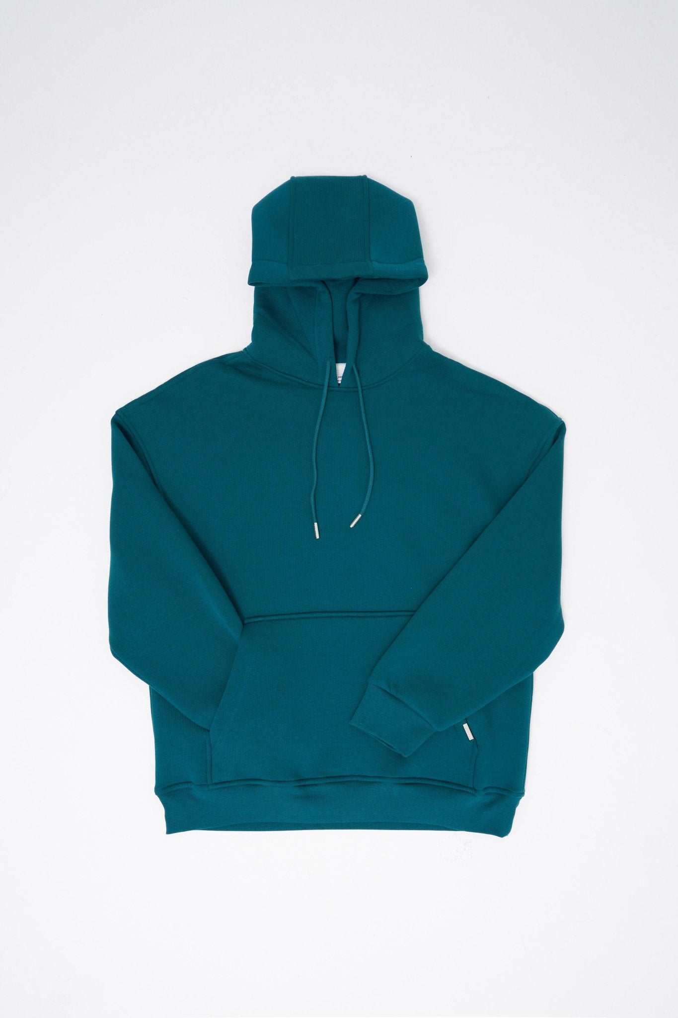 Erkek Oversize Basic Kapüşonlu Sweatshirt Yağ Yeşili