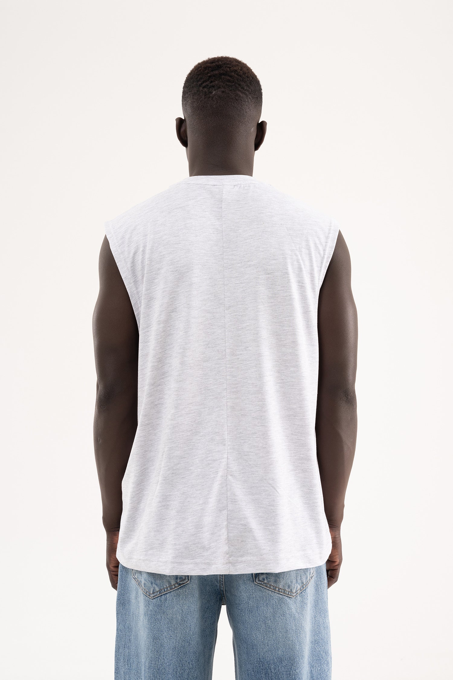 Erkek Oversize Bisiklet Yaka Basic Atlet Karmelanj-5