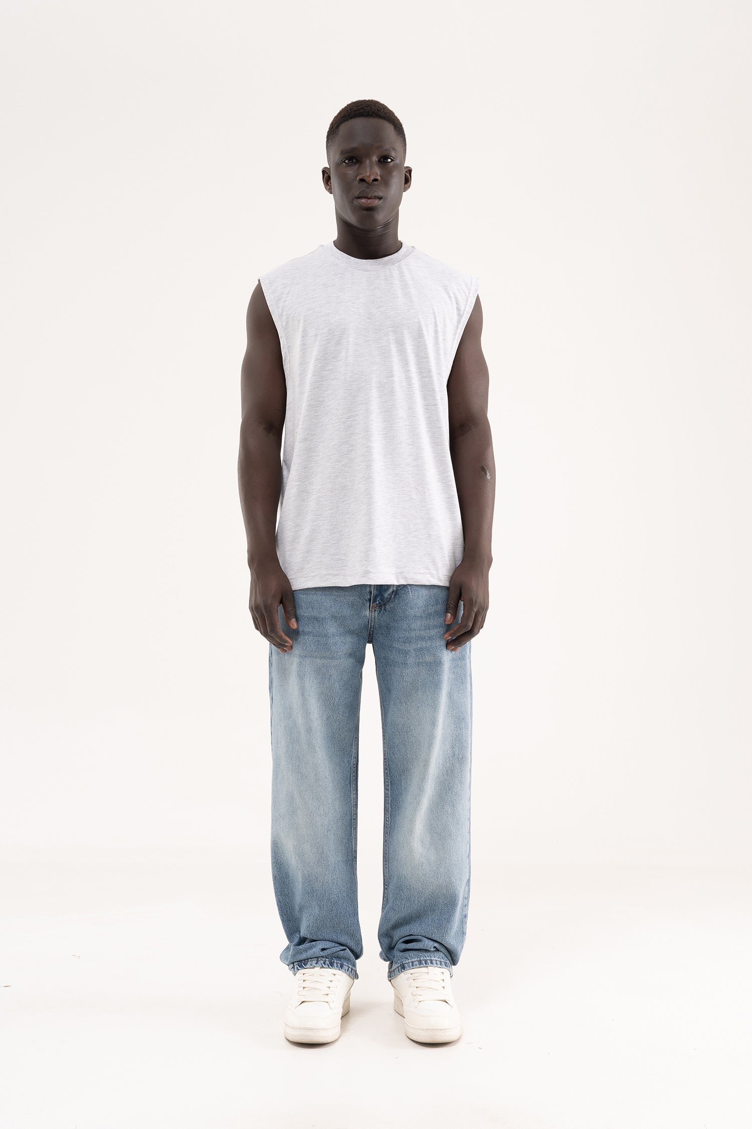 Erkek Oversize Bisiklet Yaka Basic Atlet Karmelanj-6