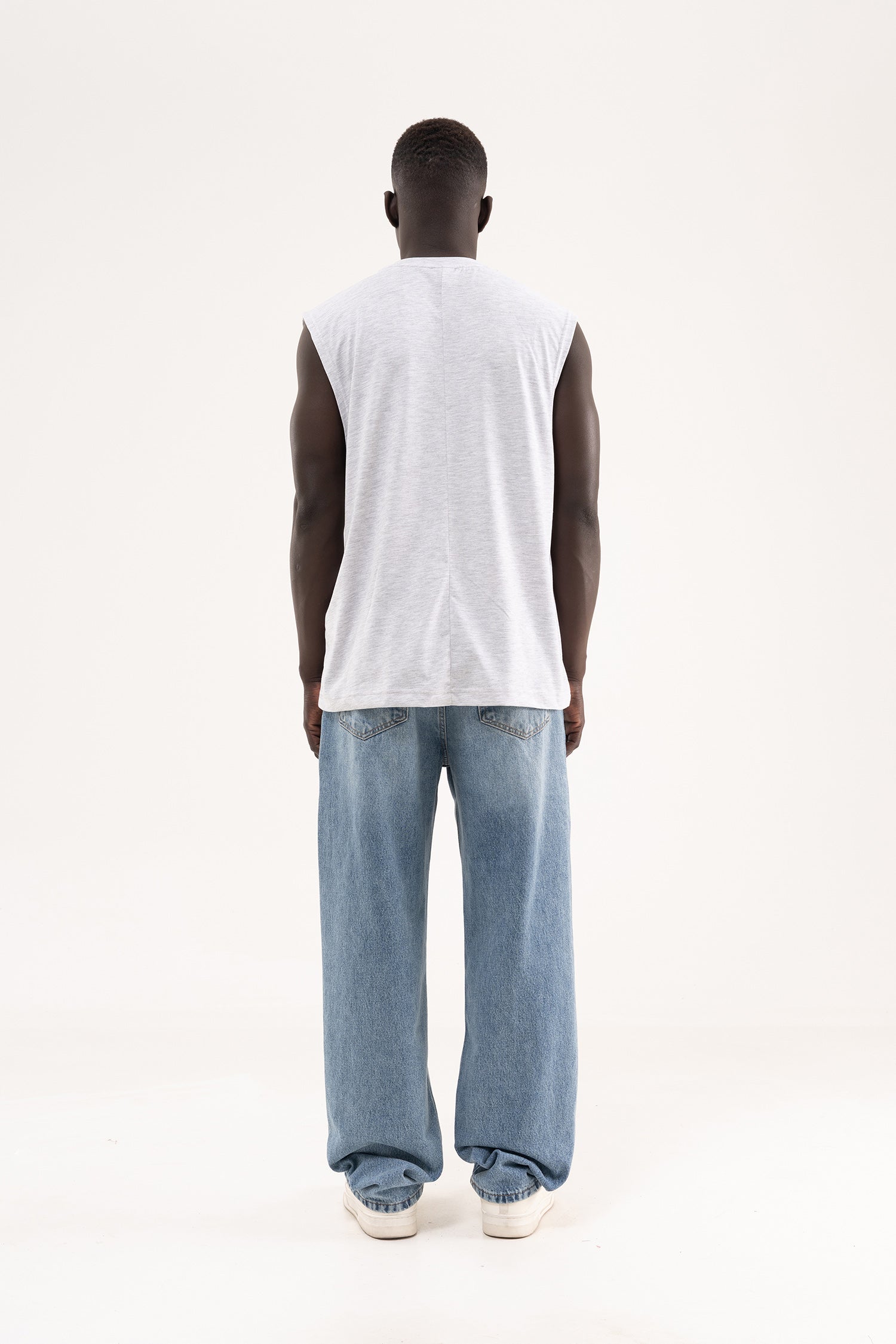 Erkek Oversize Bisiklet Yaka Basic Atlet Karmelanj-8