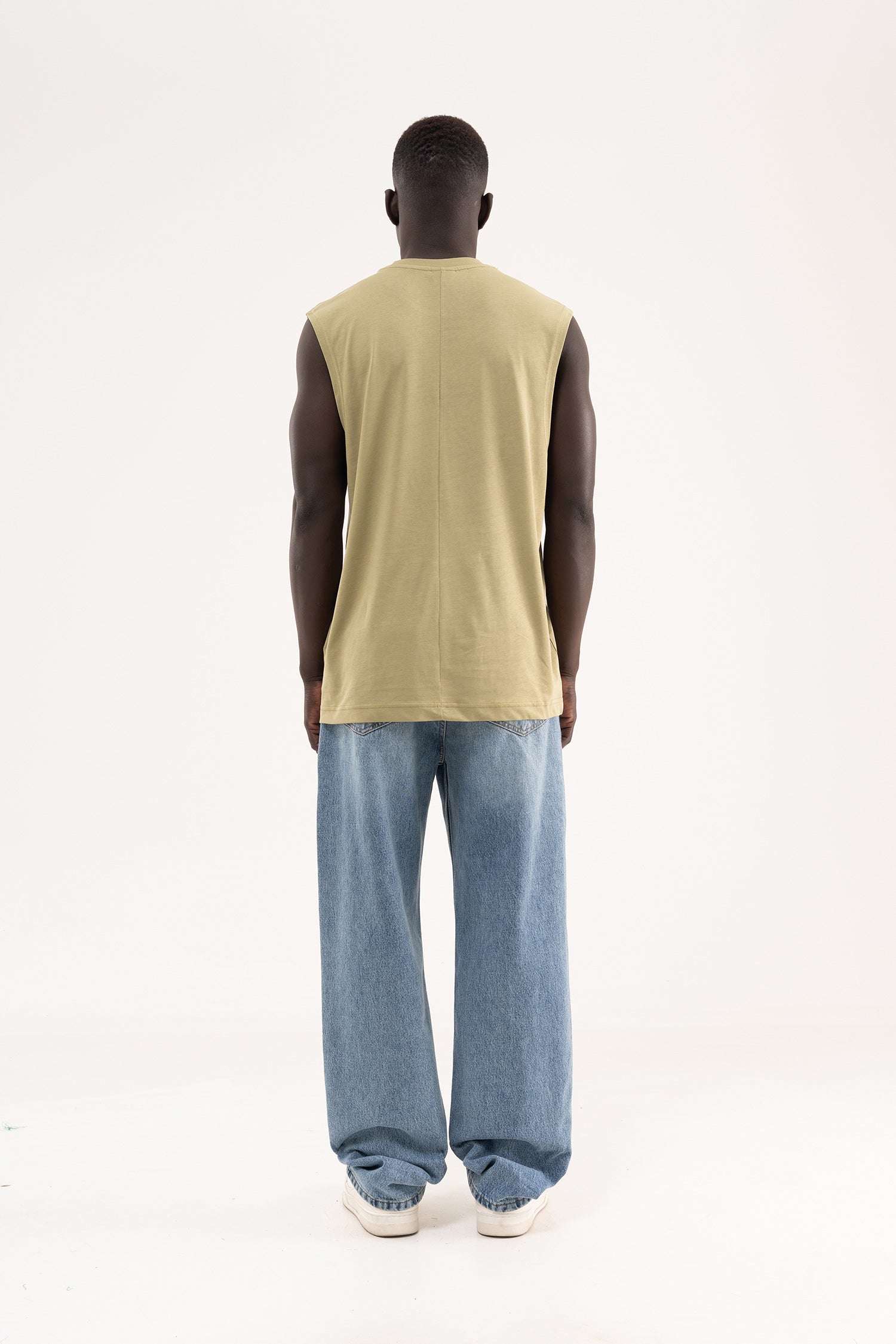 Erkek Oversize Bisiklet Yaka Basic Atlet Küf Yeşili-8