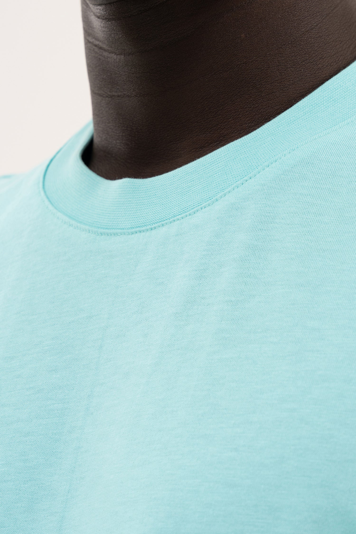Erkek Oversize Bisiklet Yaka Basic Atlet Su Yeşili-5