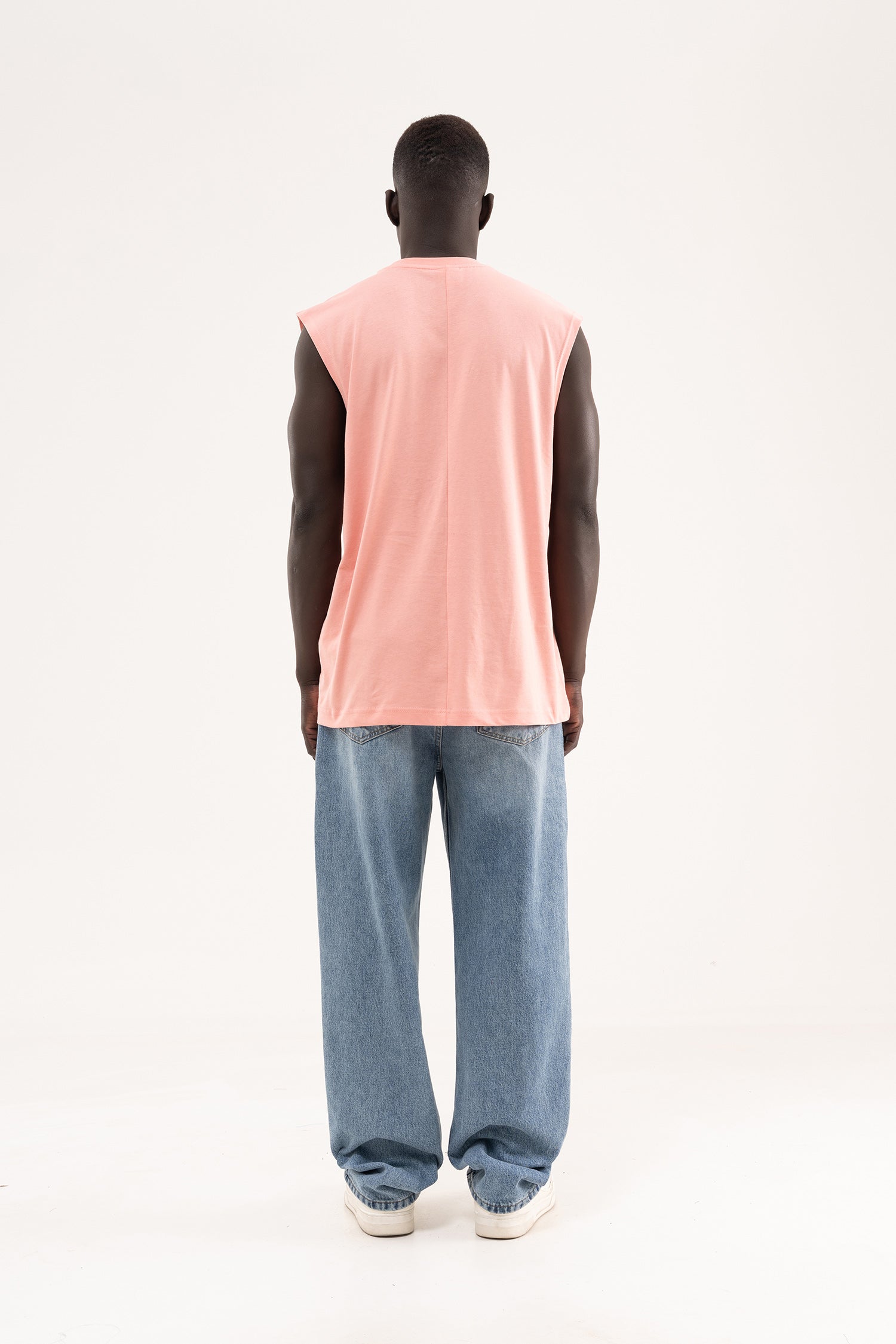 Erkek Oversize Bisiklet Yaka Basic Atlet Yavruağzı-8