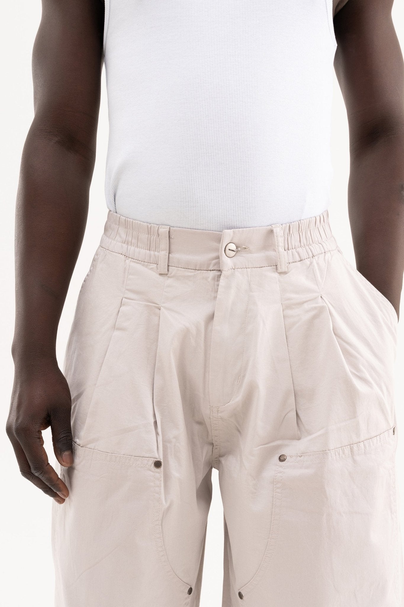 Erkek Oversize Carpenter Şort Gri