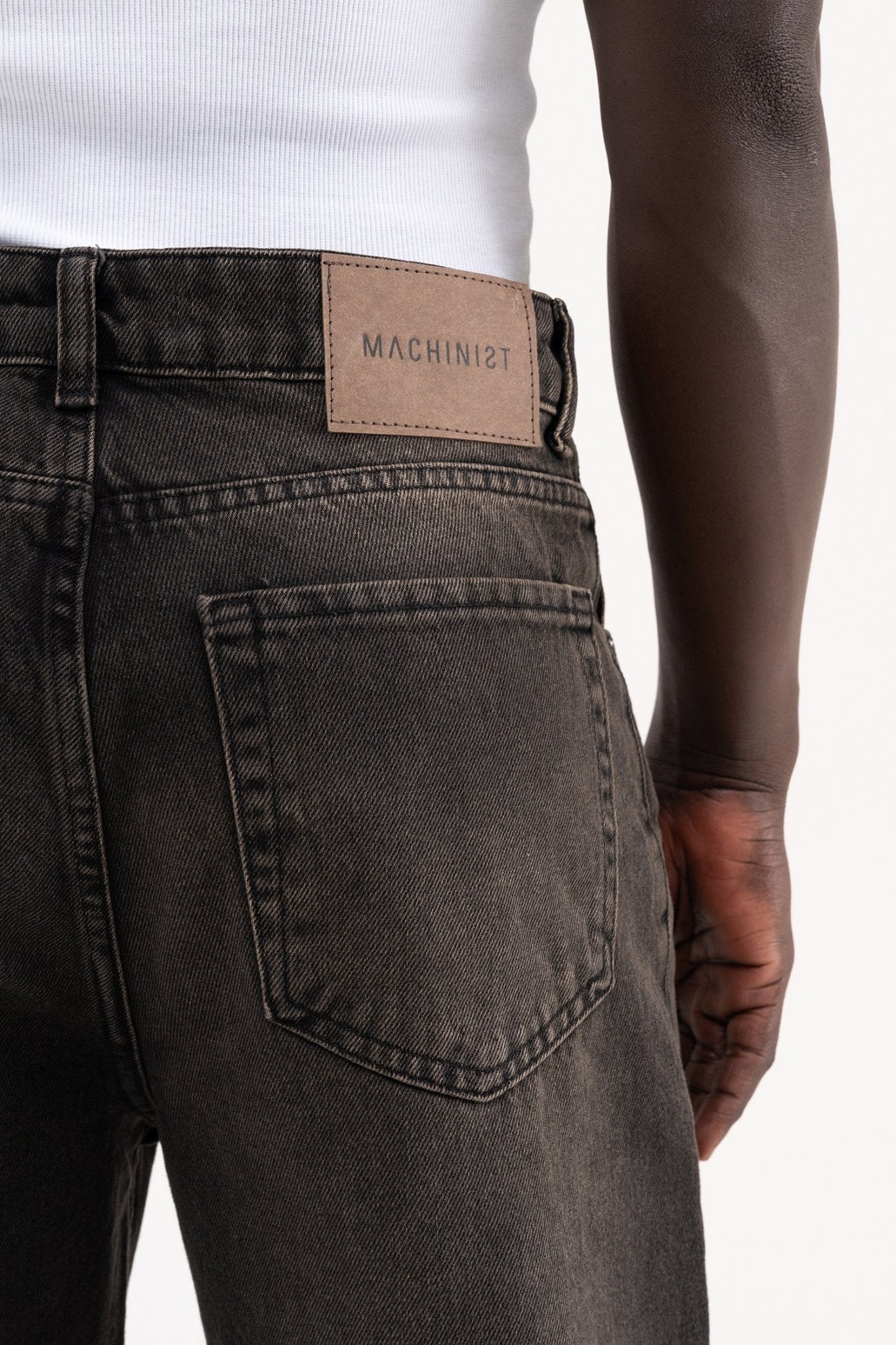 Erkek Oversize Efektli Baggy Jean Pantolon Açık Siyah