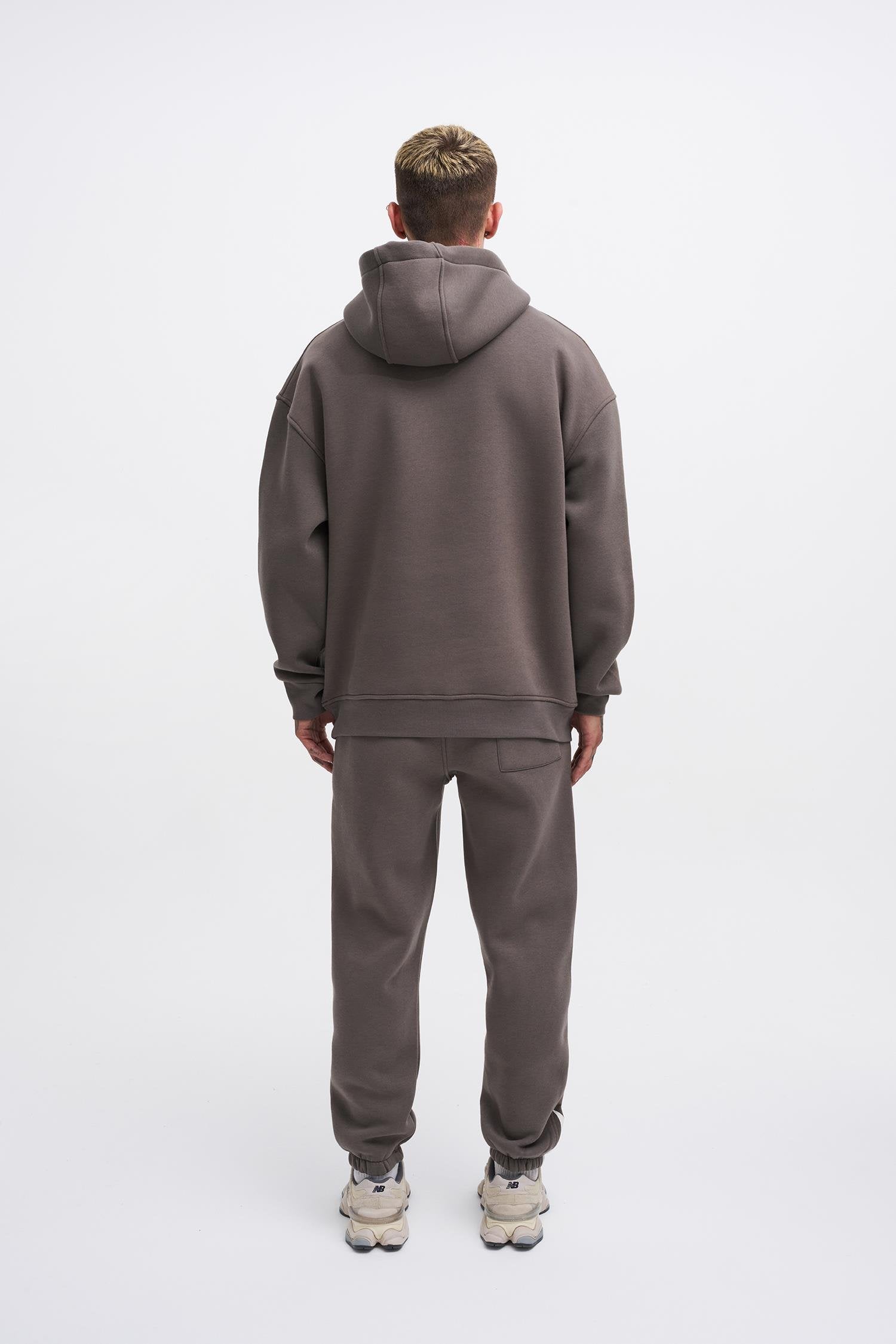 Erkek Oversize Fire Baskılı Sweatshirt Antrasit