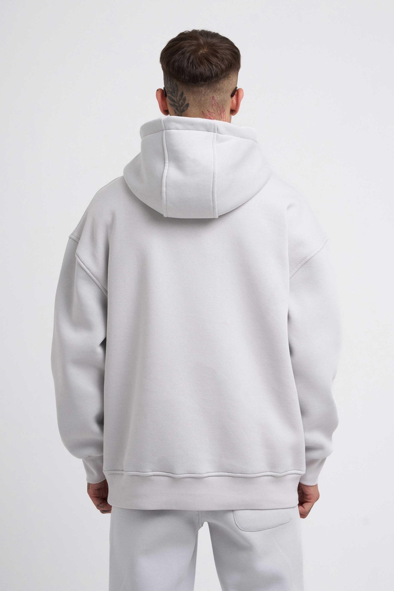 Erkek Oversize Fire Baskılı Sweatshirt Uzay Grisi