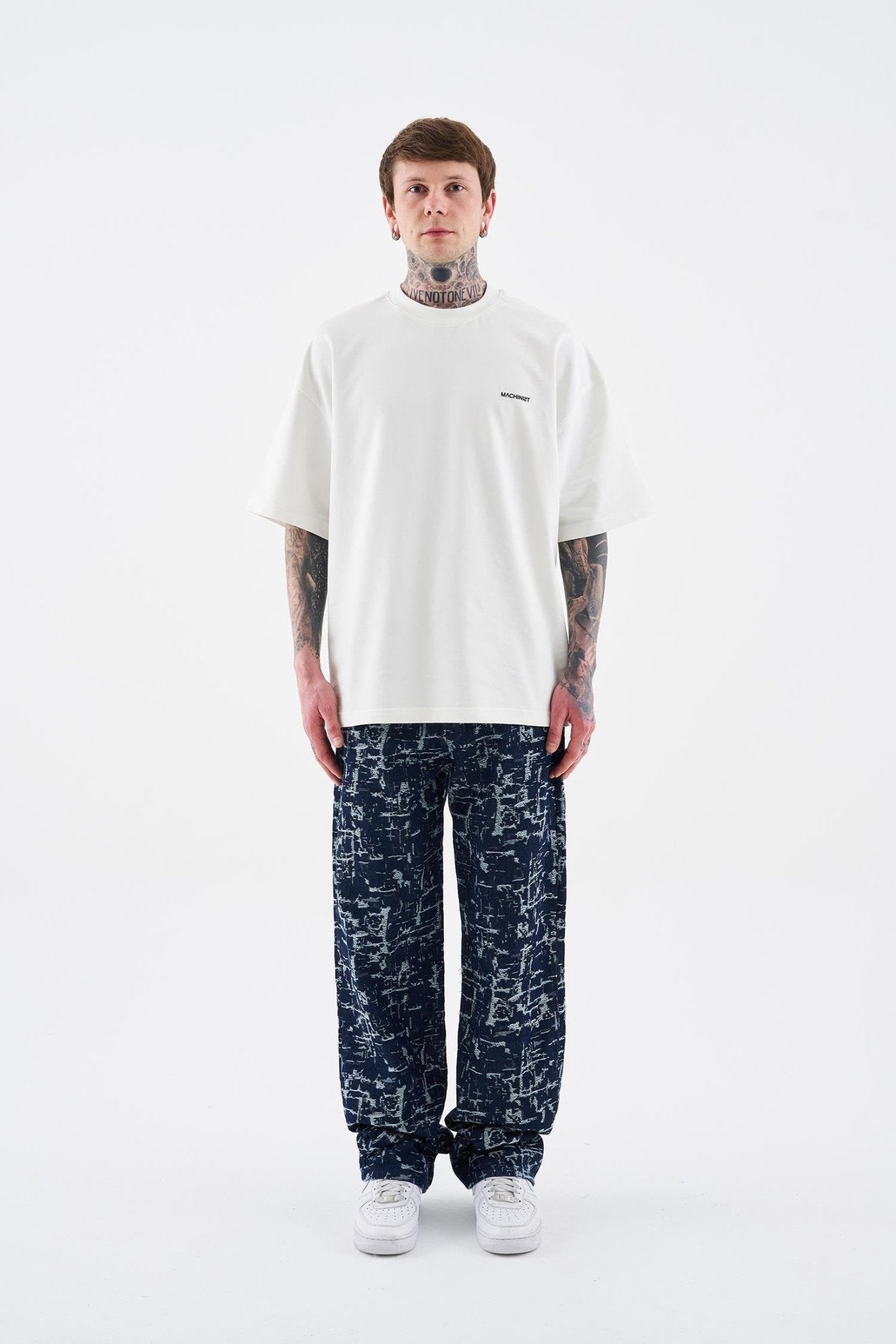 Erkek Patterned And Textured Jean Mavi