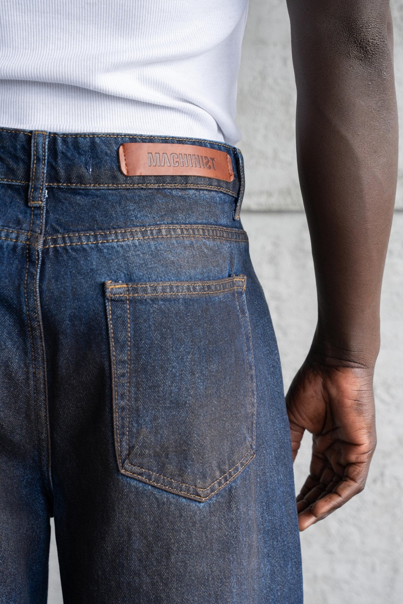 Erkek Pigment Kaplama Efektli Baggy Jean Pantolon Mavi