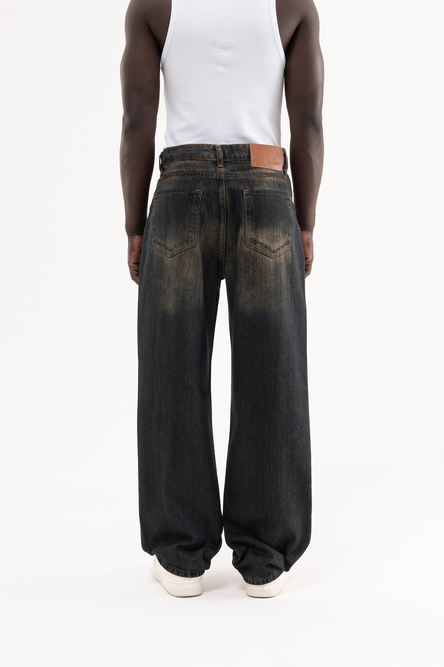 Erkek Pigment Kaplama Efektli Baggy Jean Pantolon Ocean Fade-5