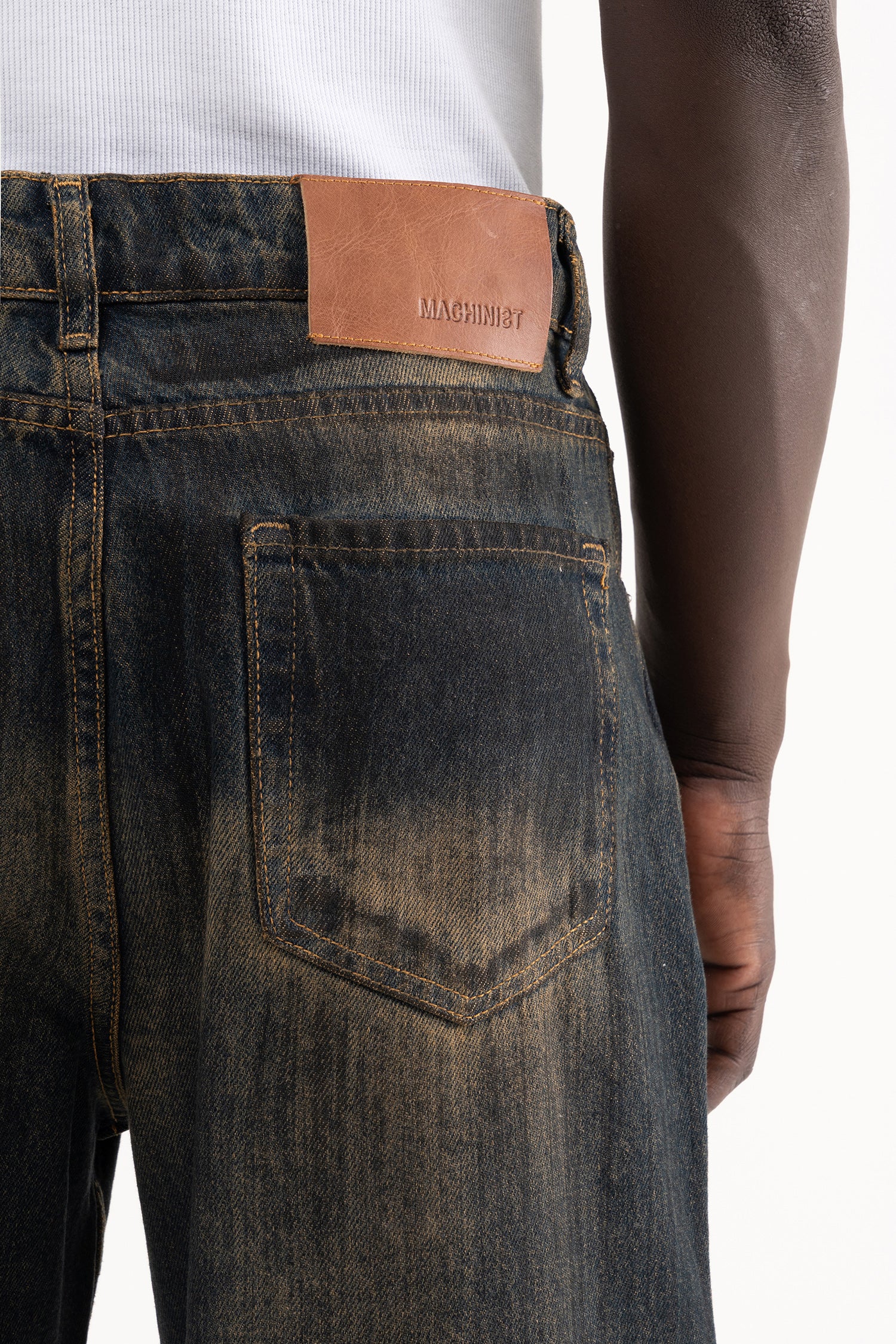 Erkek Pigment Kaplama Efektli Baggy Jean Pantolon Ocean Fade-6
