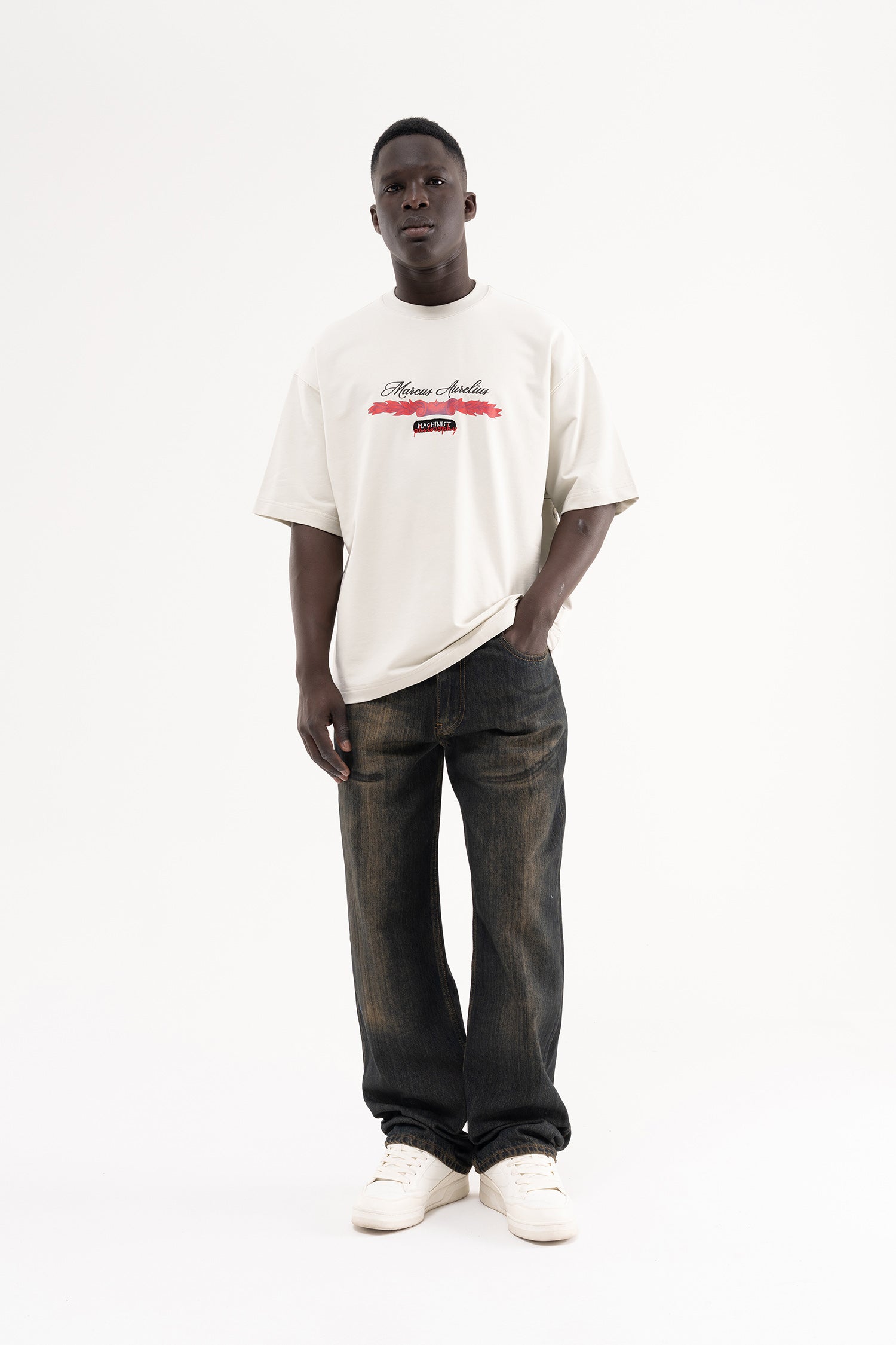 Erkek Pigment Kaplama Efektli Baggy Jean Pantolon Ocean Fade-8