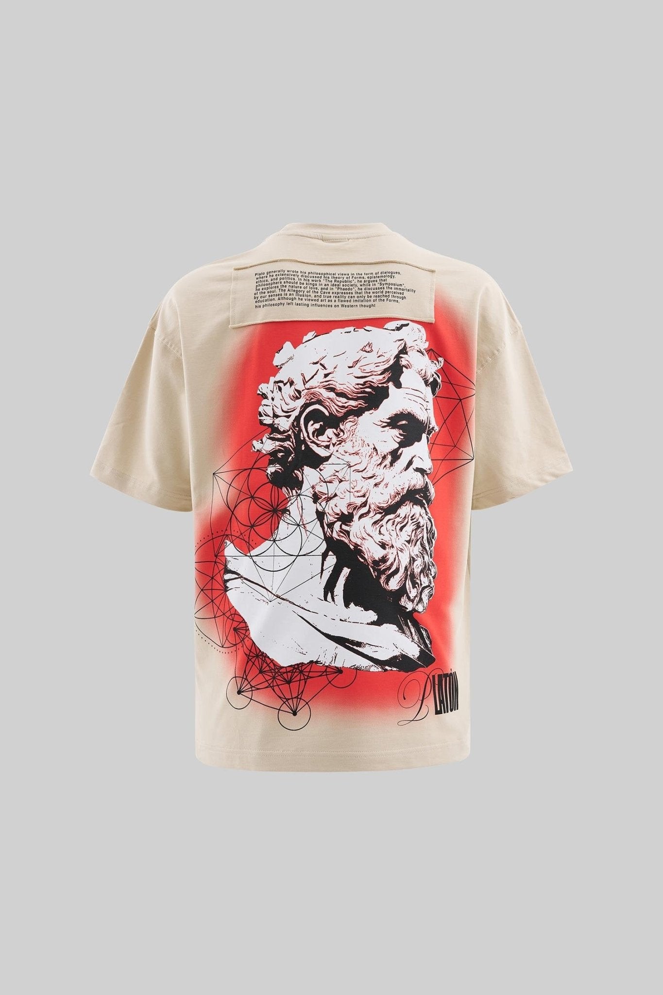 Erkek Platon Oversi̇ze Ti̇şört Açık Bej