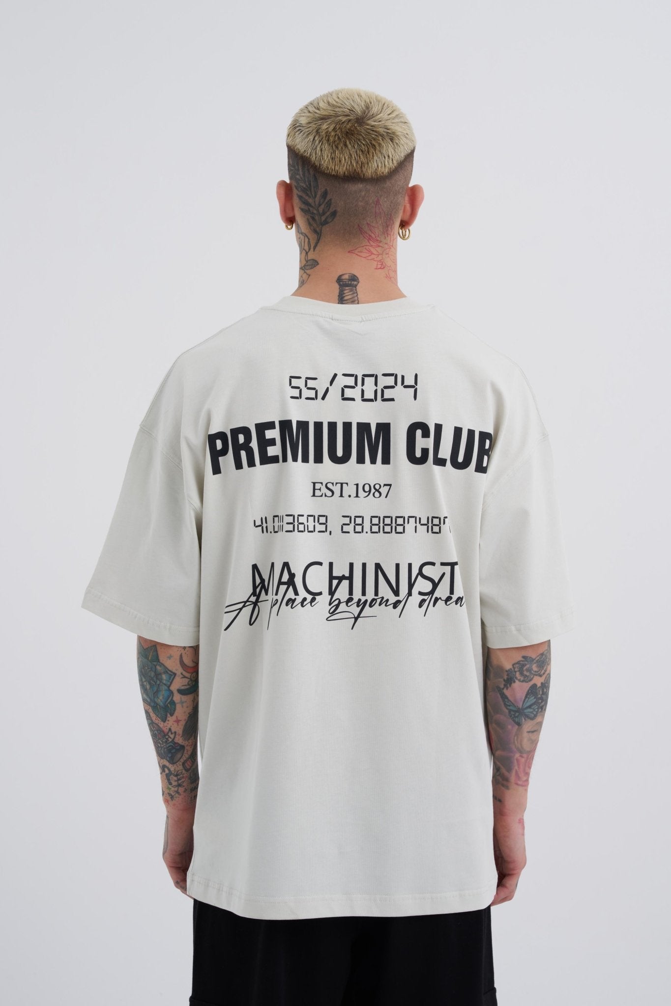 Erkek Premıum Club Oversize Tişört Uzay Grisi