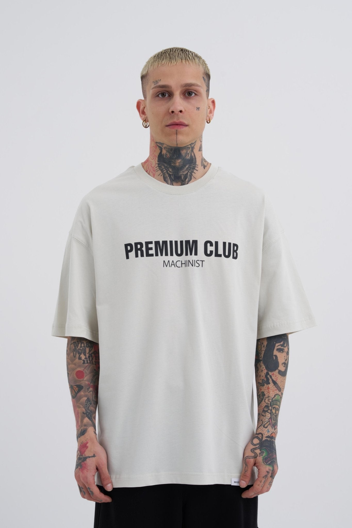 Erkek Premıum Club Oversize Tişört Uzay Grisi