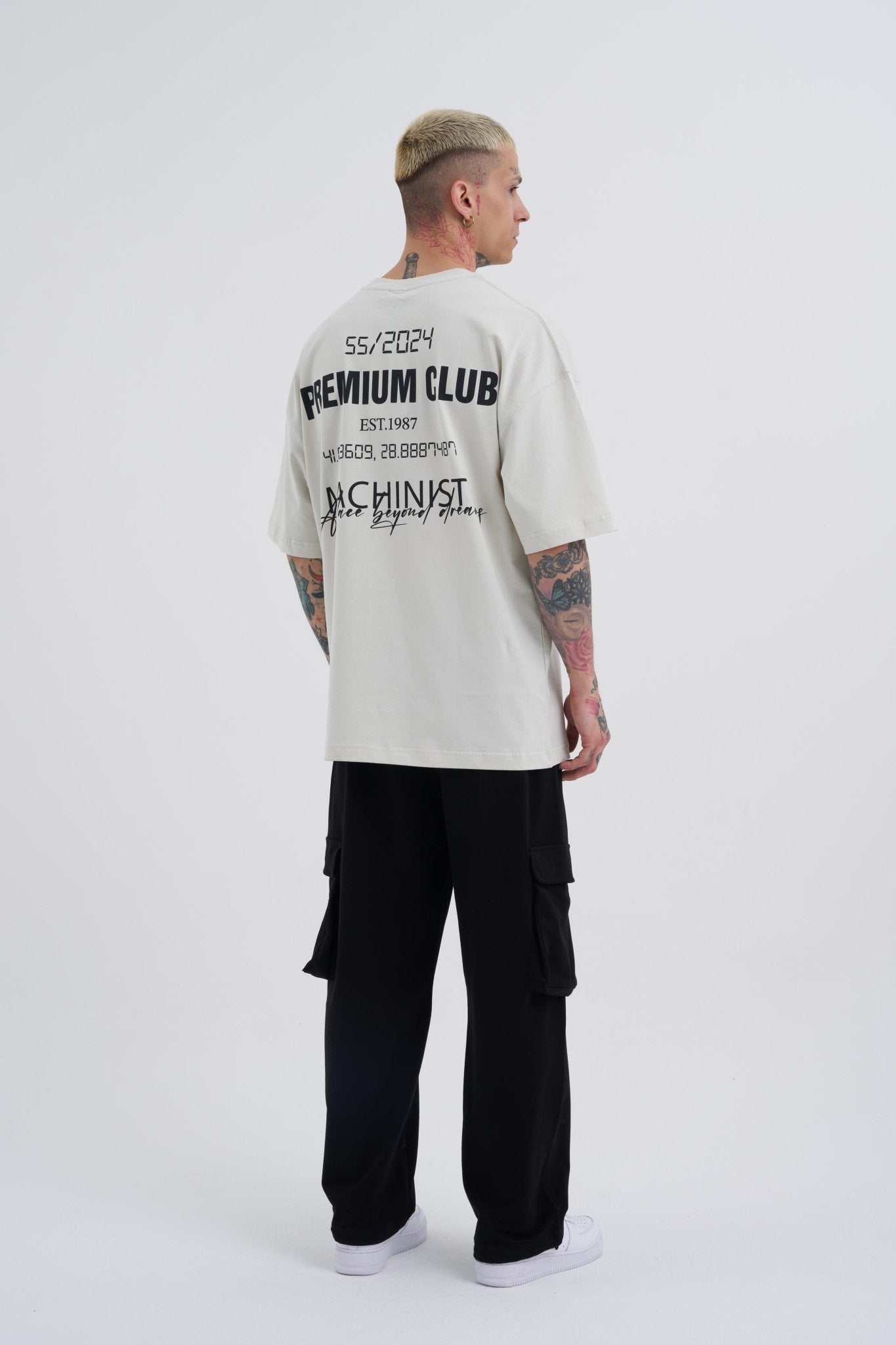 Erkek Premıum Club Oversize Tişört Uzay Grisi