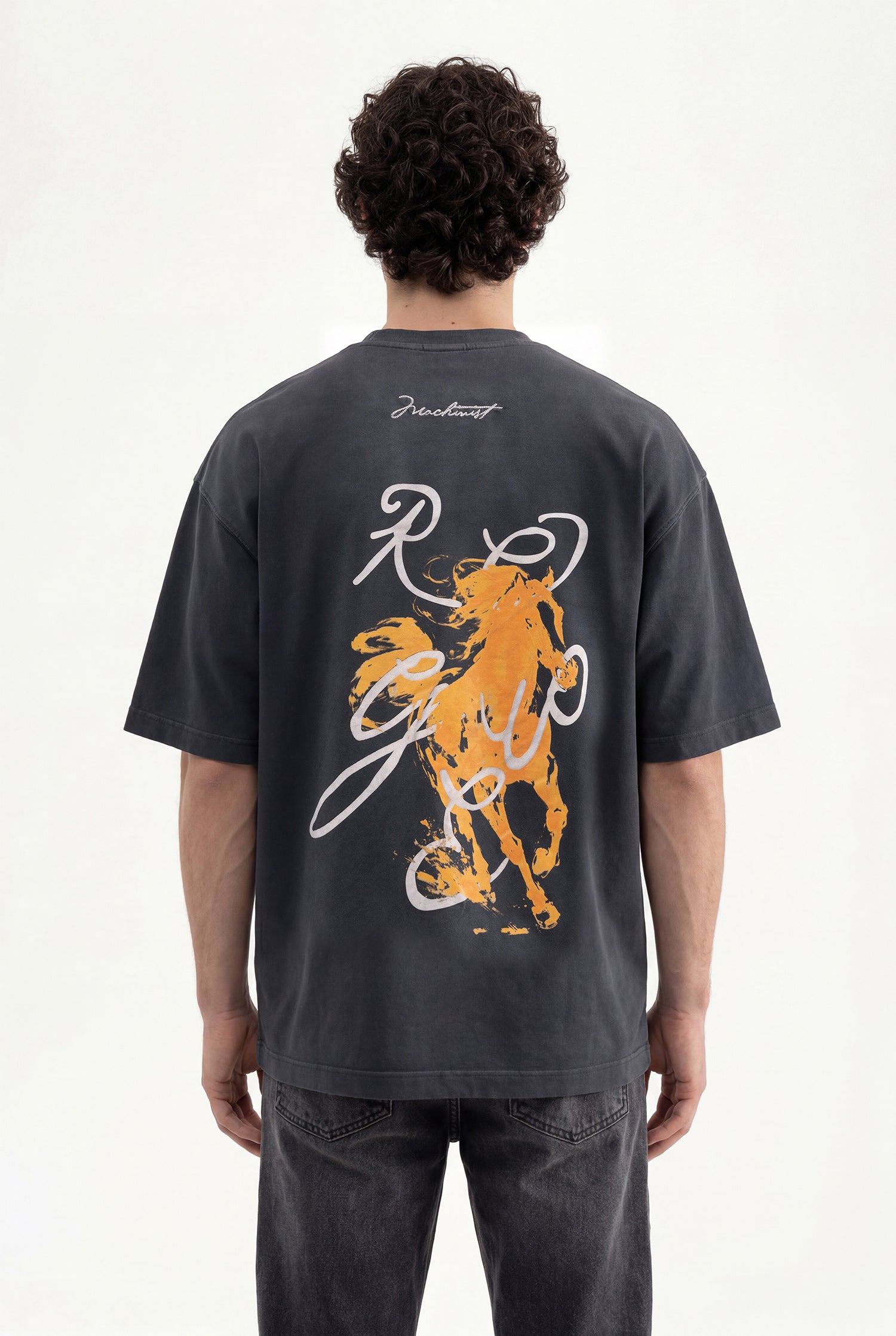 Erkek Printed and Embroidered Tişört Siyah