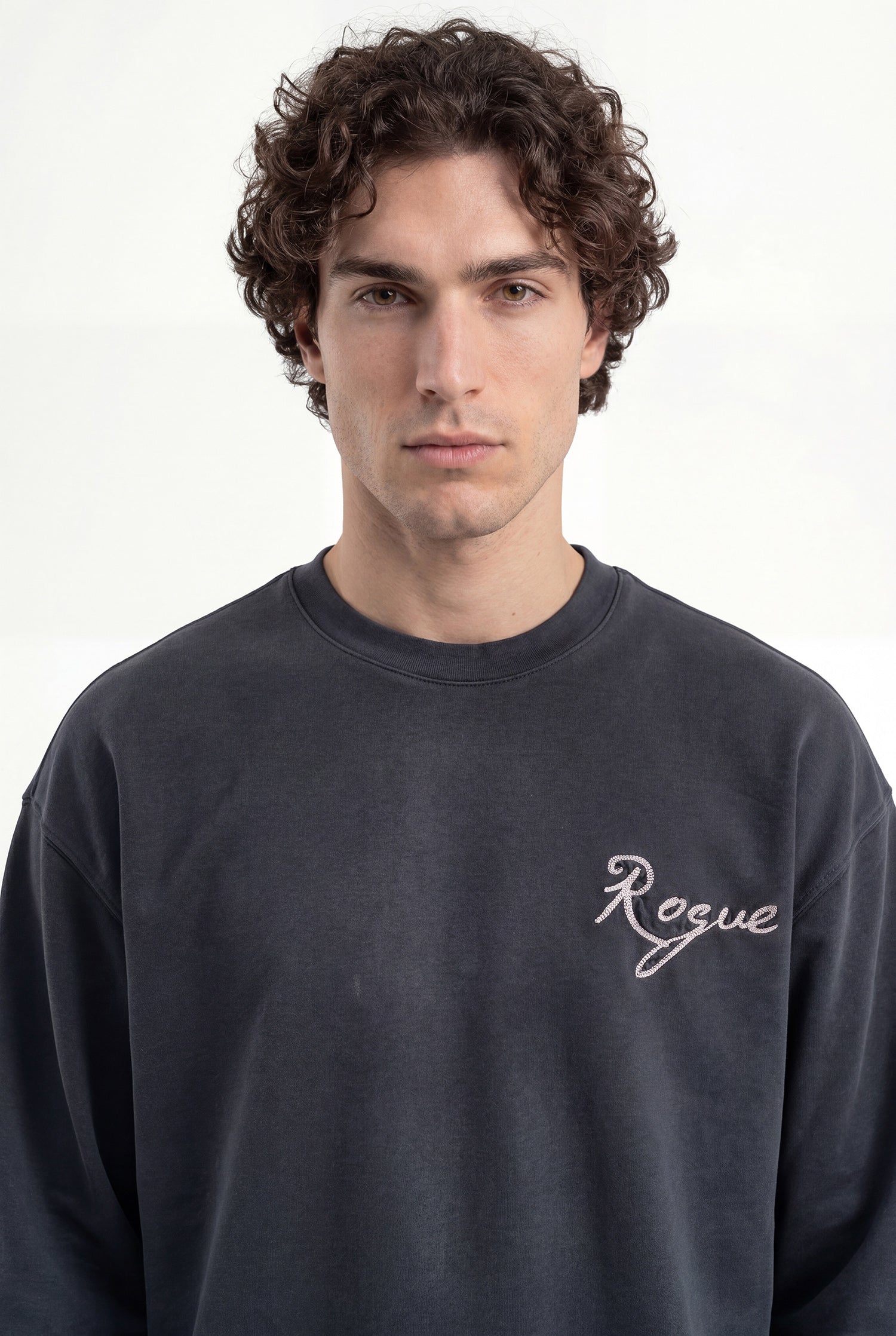 Erkek Printed and Embroidered Tişört Siyah-3