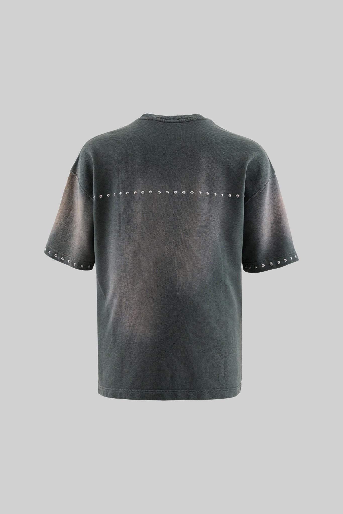 Erkek Printed And Rhinestone Yıkamalı Oversi̇ze Ti̇şört Haki