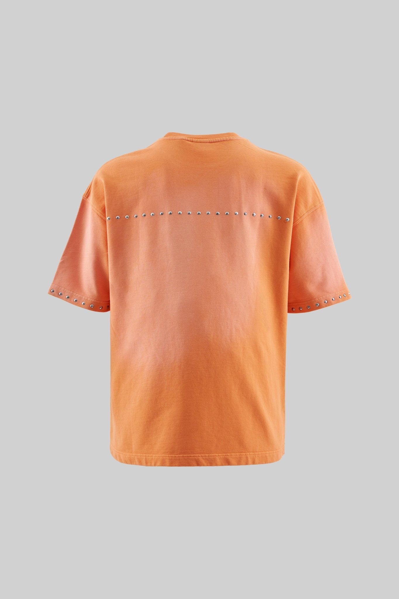 Erkek Printed And Rhinestone Yıkamalı Oversi̇ze Ti̇şört Turuncu