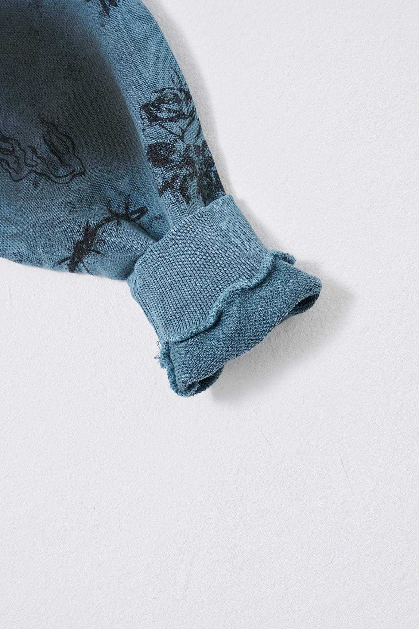 Erkek Printed and Washing Fermuarlı Kapüşonlu Sweatshirt Gri