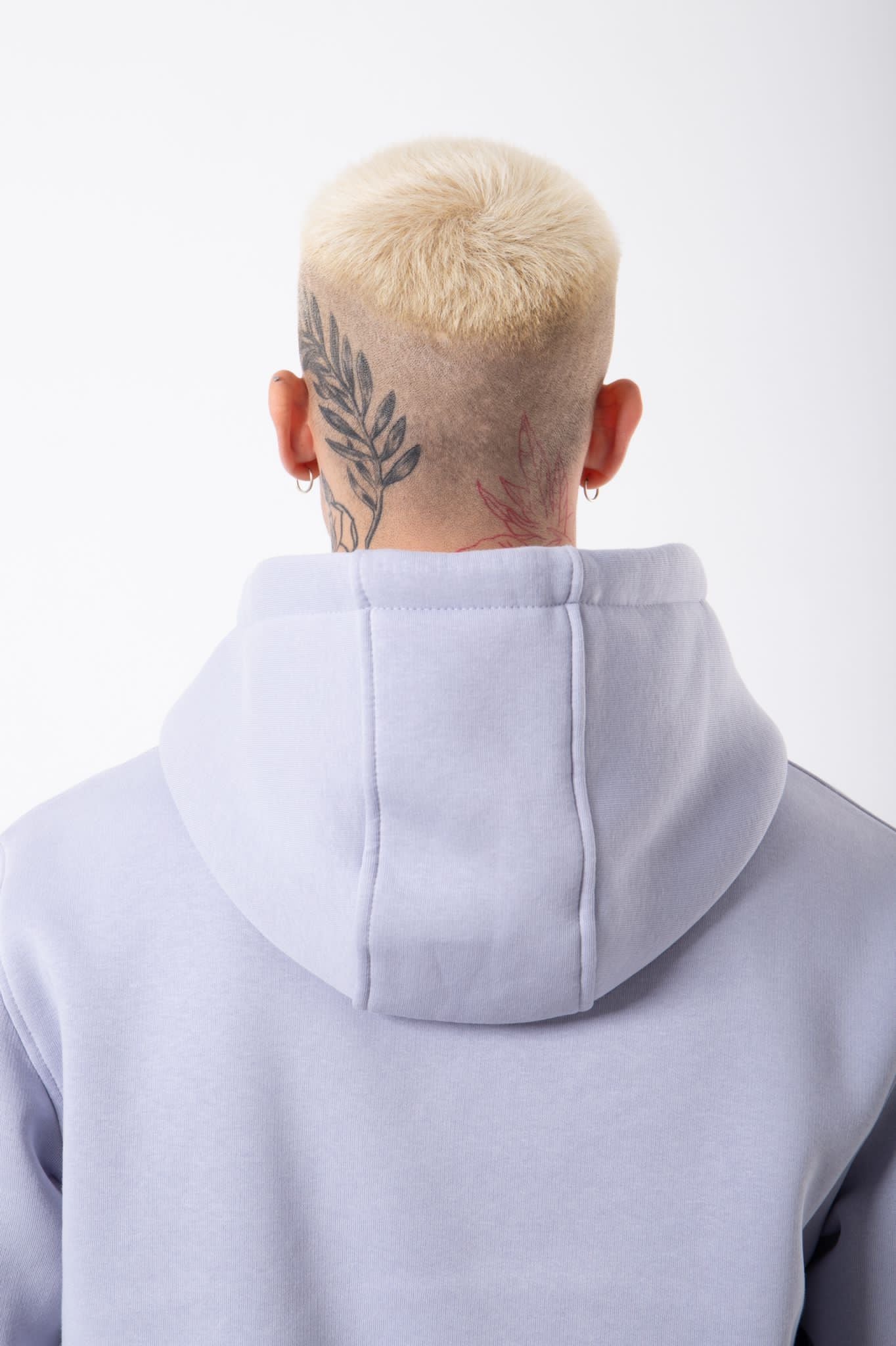 Erkek Regular Basic Kapüşonlu Sweatshirt Açık Lila