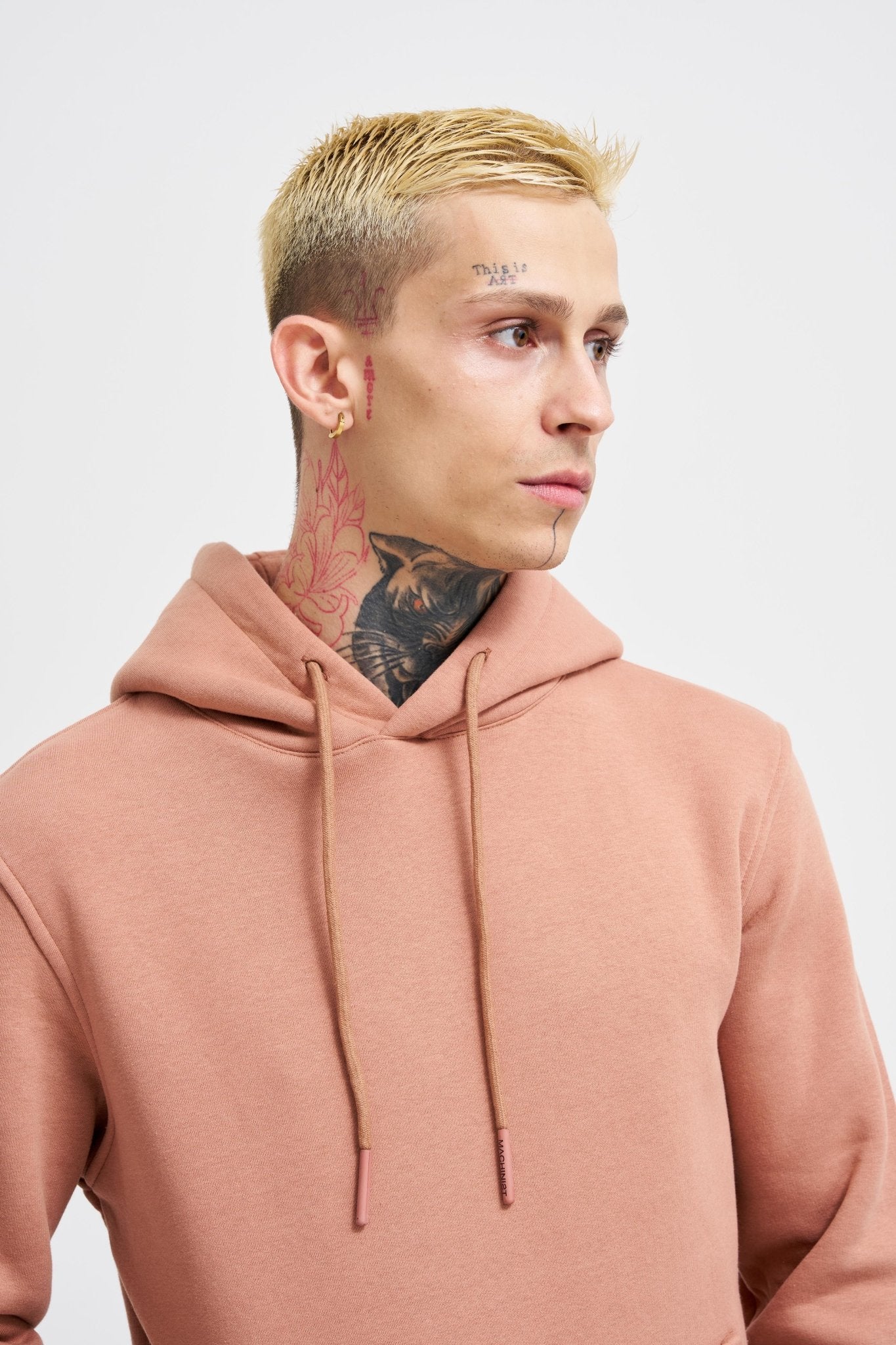 Erkek Regular Basic Kapüşonlu Sweatshirt Bakır