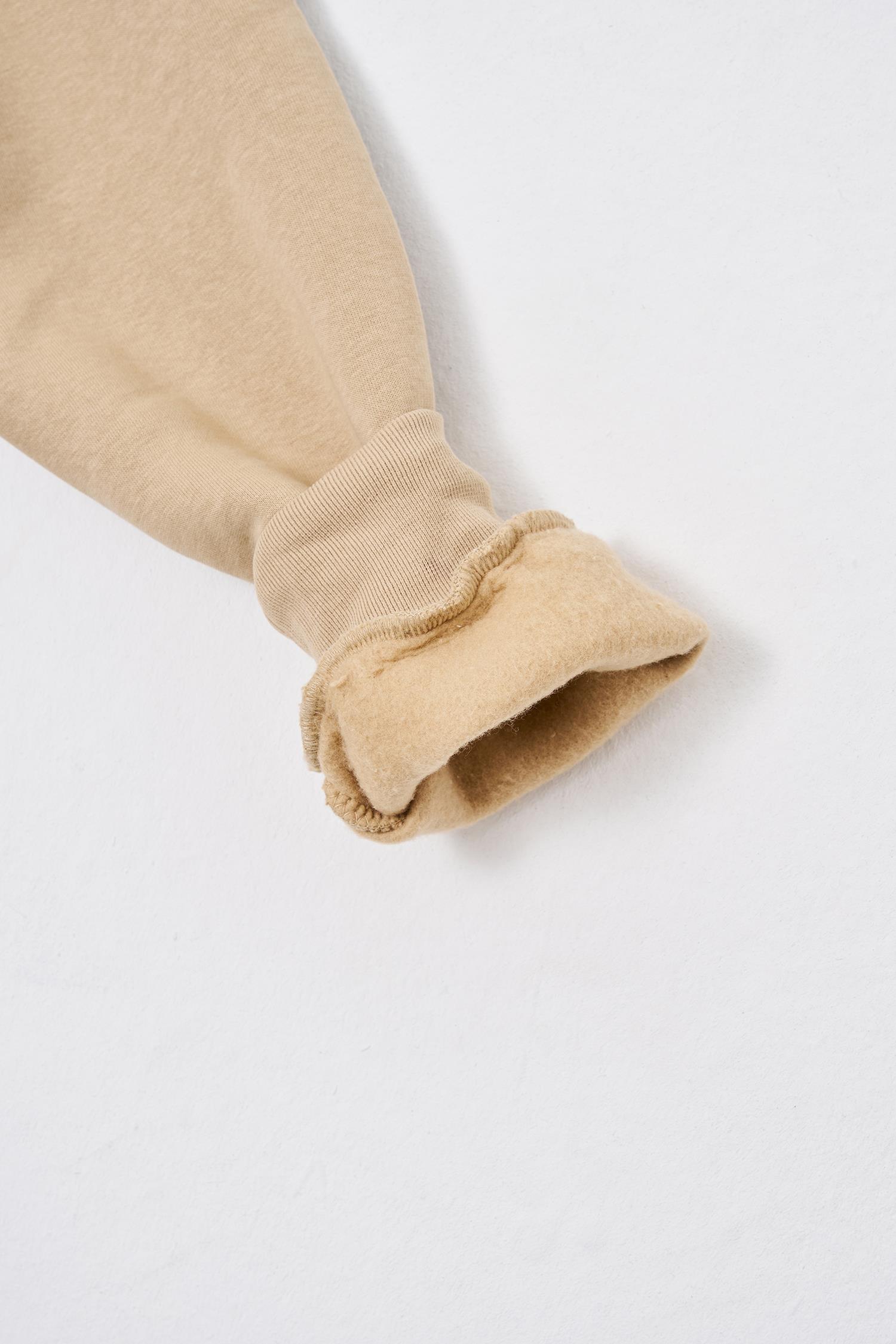 Erkek Regular Basic Kapüşonlu Sweatshirt Bej