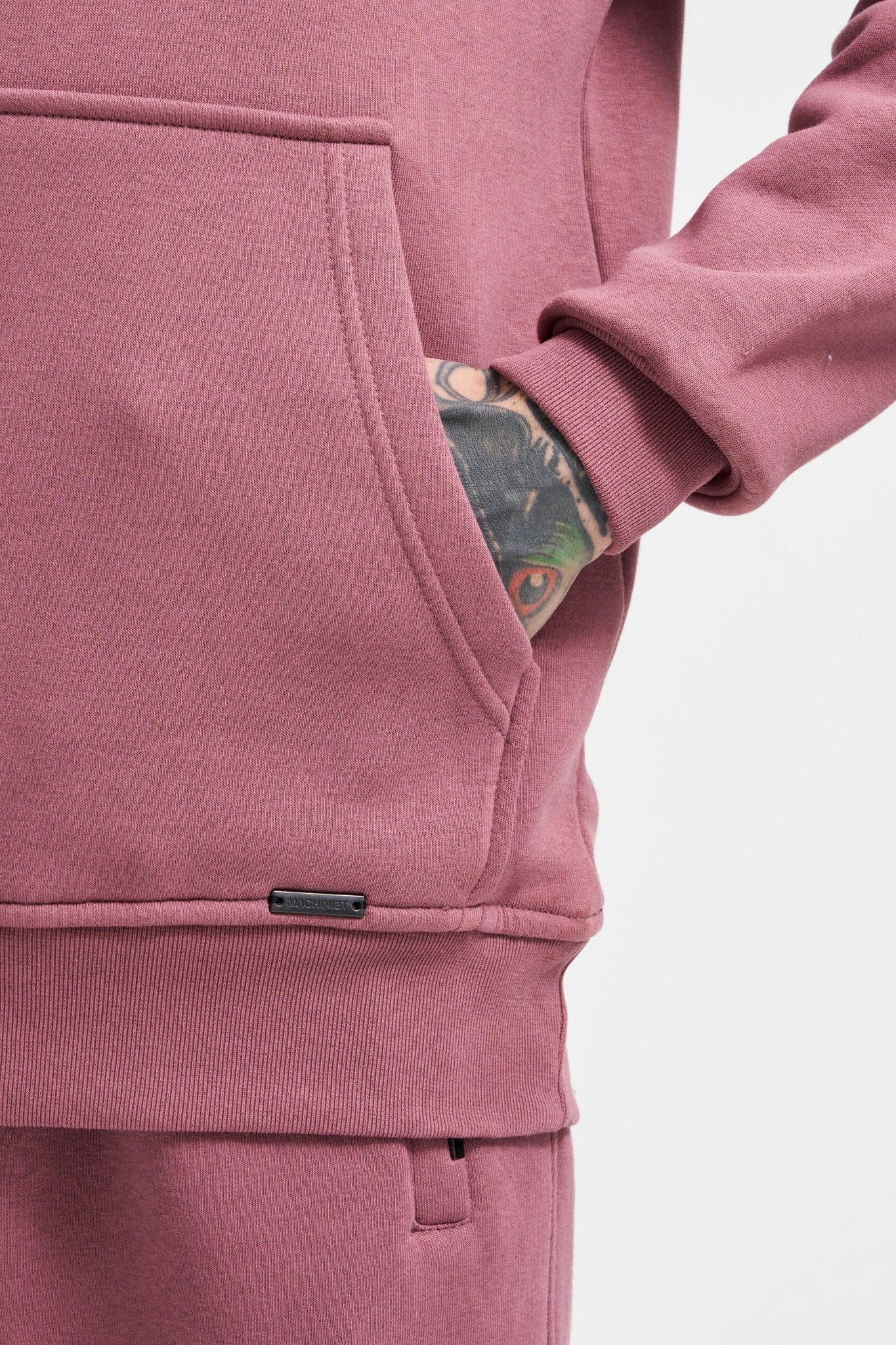 Erkek Regular Basic Kapüşonlu Sweatshirt Mürdüm