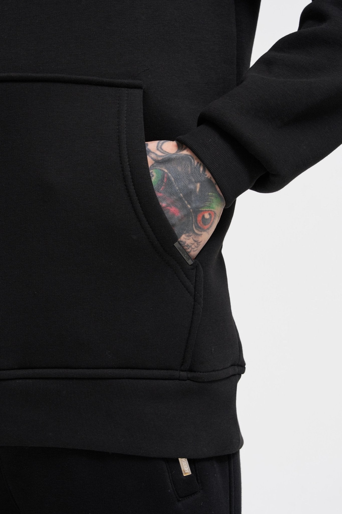 Erkek Regular Basic Kapüşonlu Sweatshirt Siyah