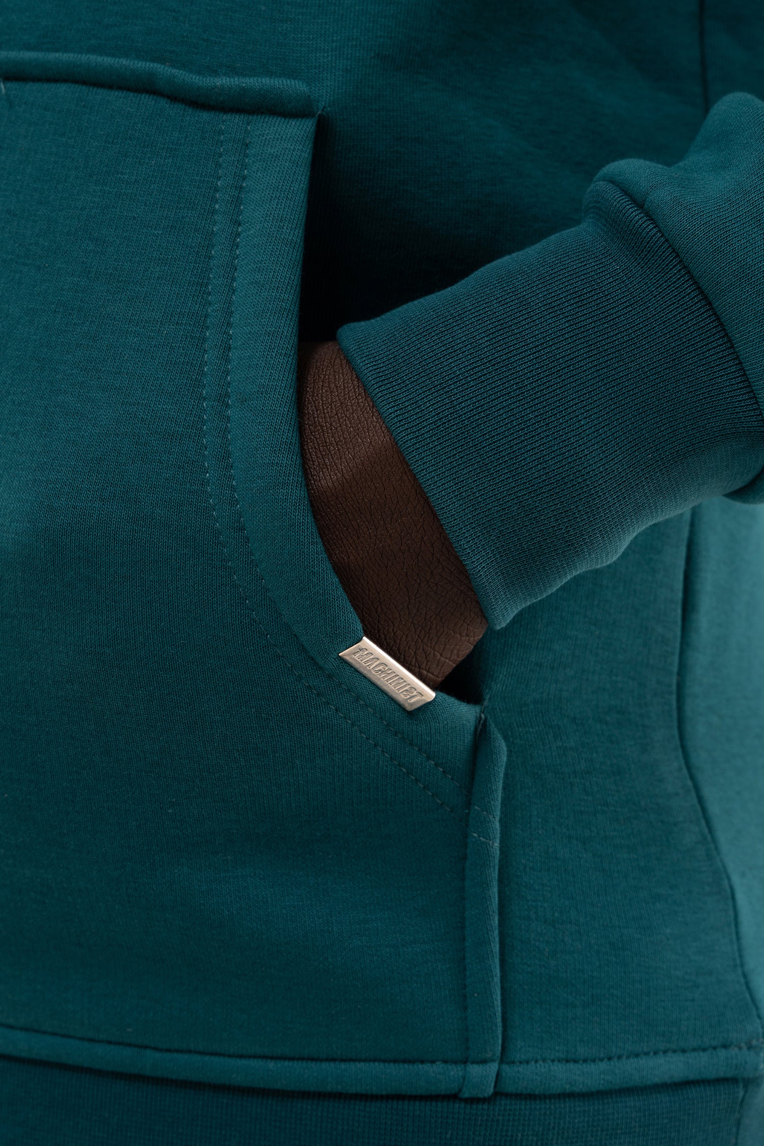 Erkek Regular Basic Kapüşonlu Sweatshirt Yağ Yeşili-5