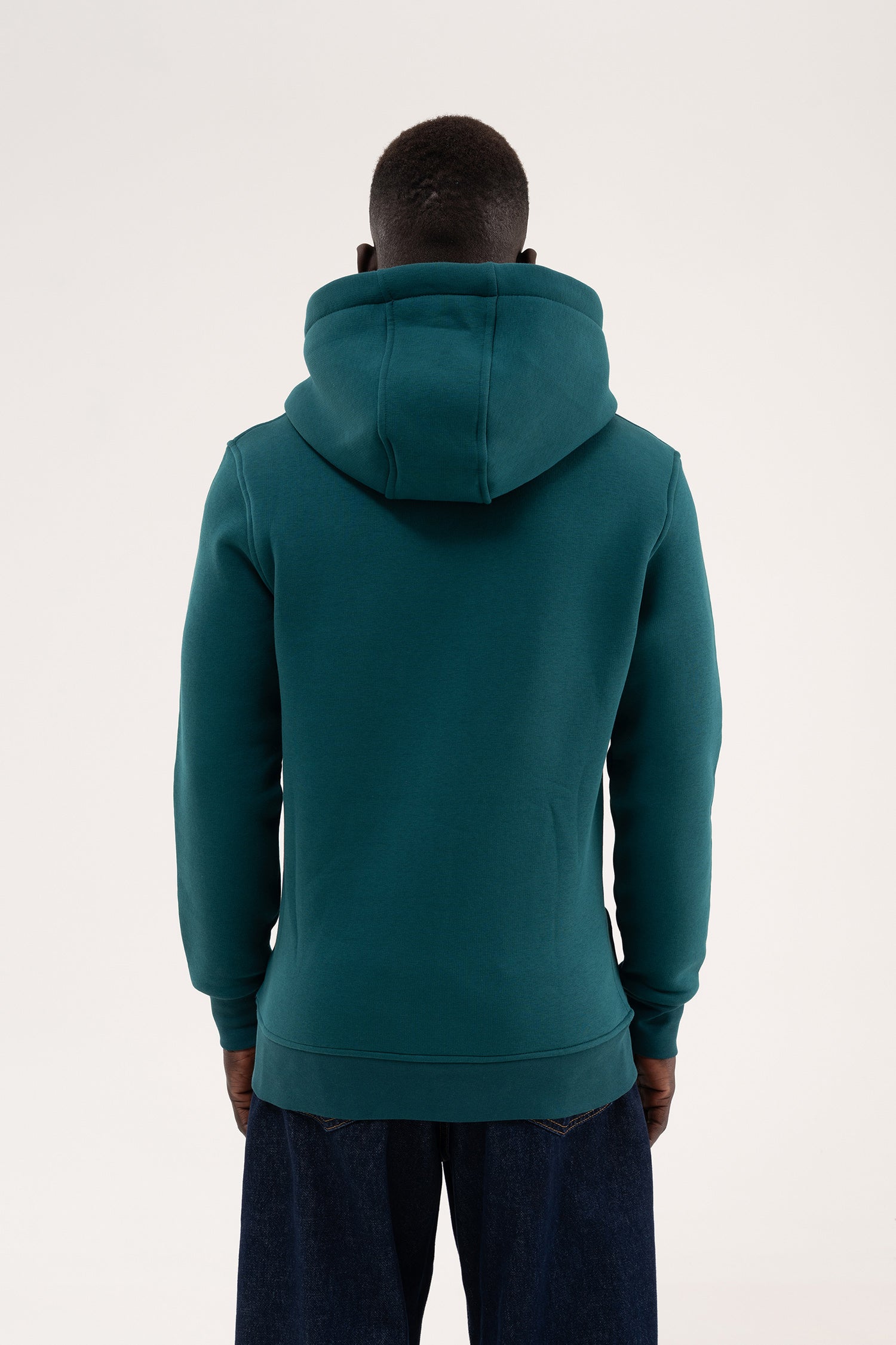 Erkek Regular Basic Kapüşonlu Sweatshirt Yağ Yeşili-6