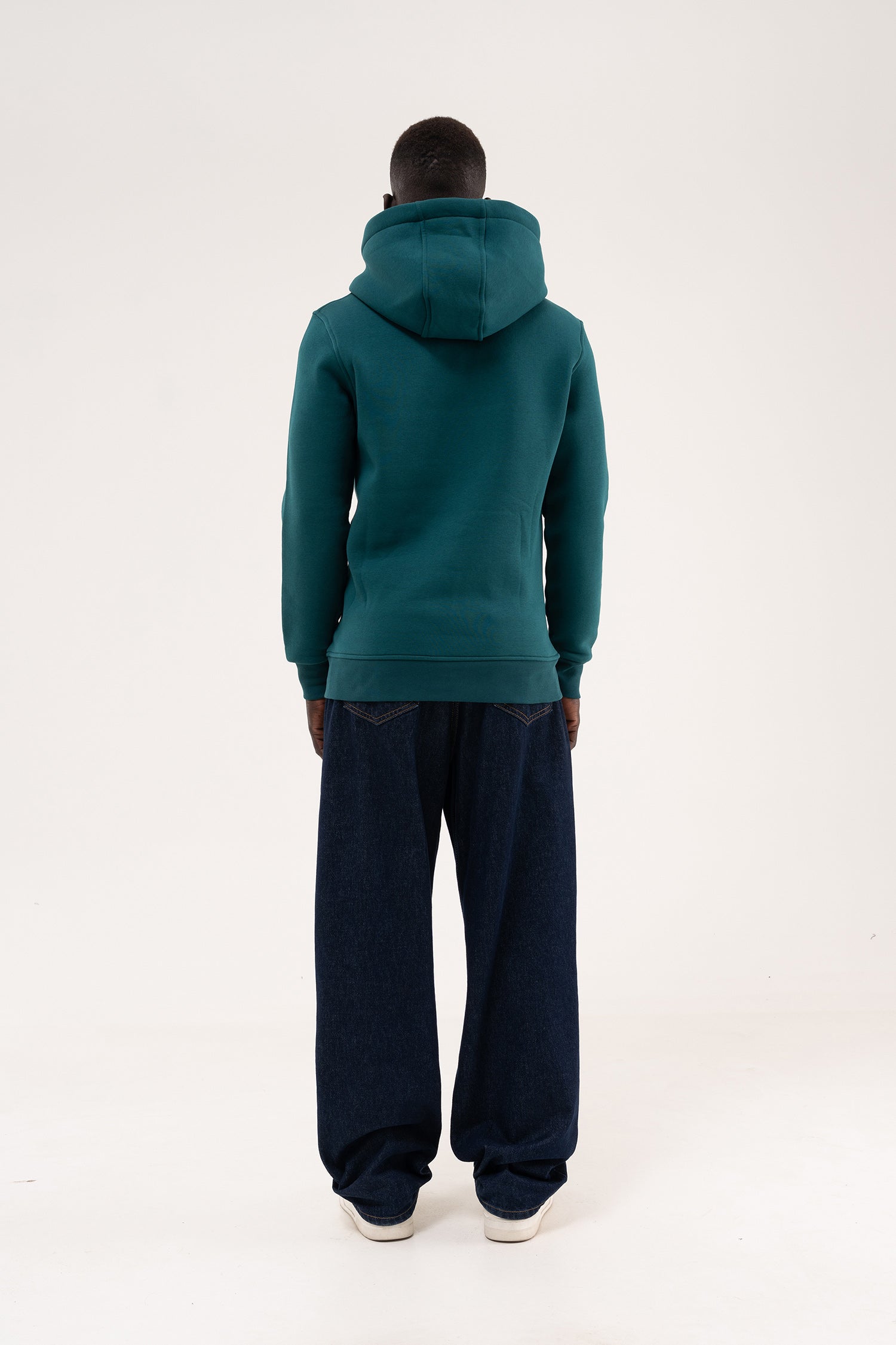 Erkek Regular Basic Kapüşonlu Sweatshirt Yağ Yeşili-9