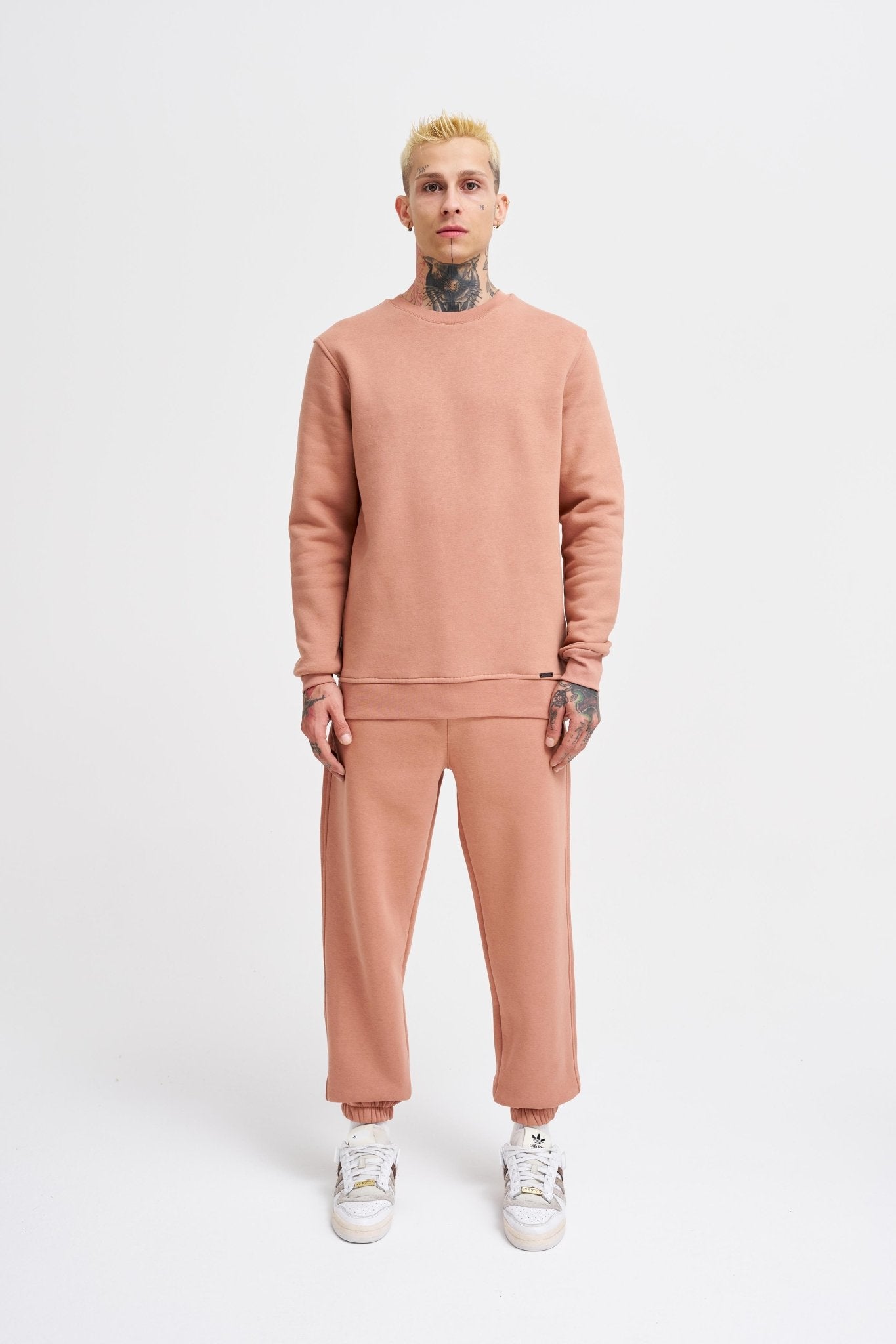 Erkek Regular Bisiklet Yaka Basic Sweatshirt Bakır