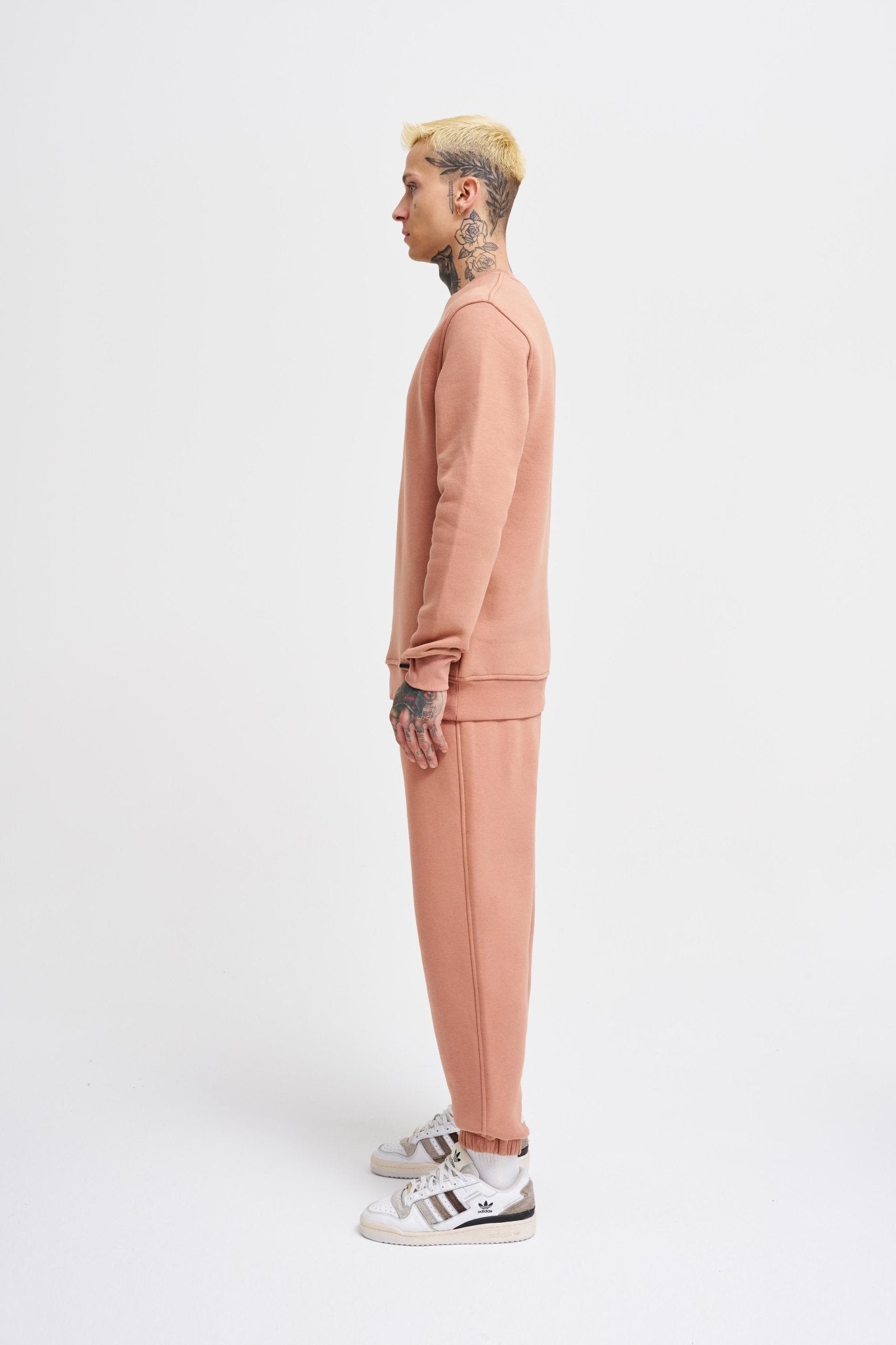Erkek Regular Bisiklet Yaka Basic Sweatshirt Bakır