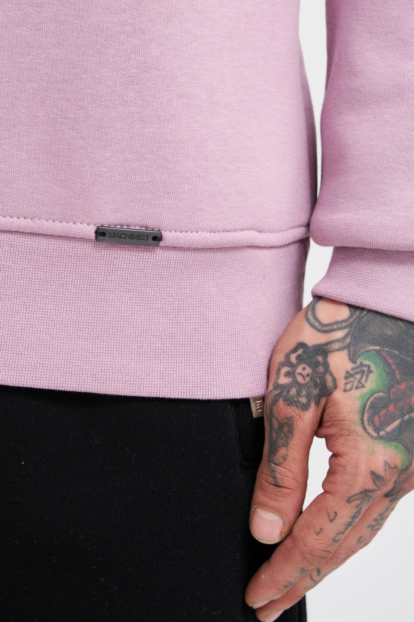Erkek Regular Bisiklet Yaka Basic Sweatshirt Kirli Pembe