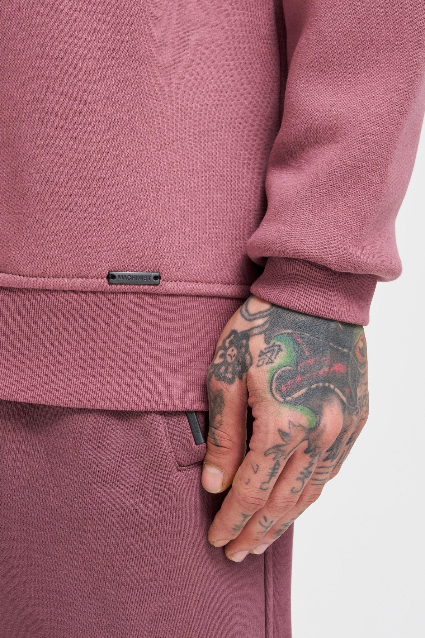 Erkek Regular Bisiklet Yaka Basic Sweatshirt Mürdüm