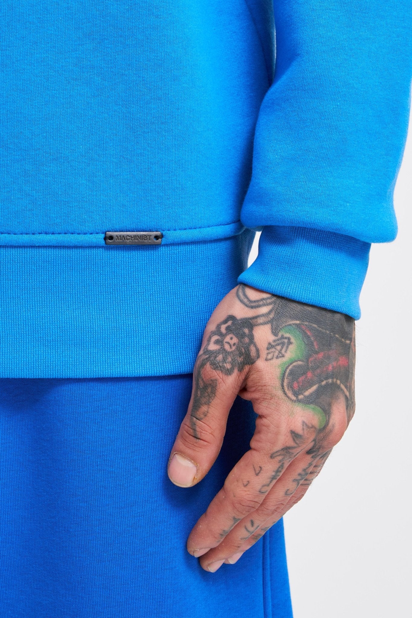 Erkek Regular Bisiklet Yaka Basic Sweatshirt Saks Mavi