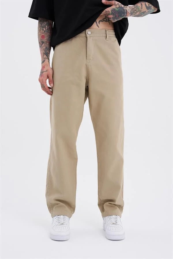 Erkek Regular Jean Pantolon Bej