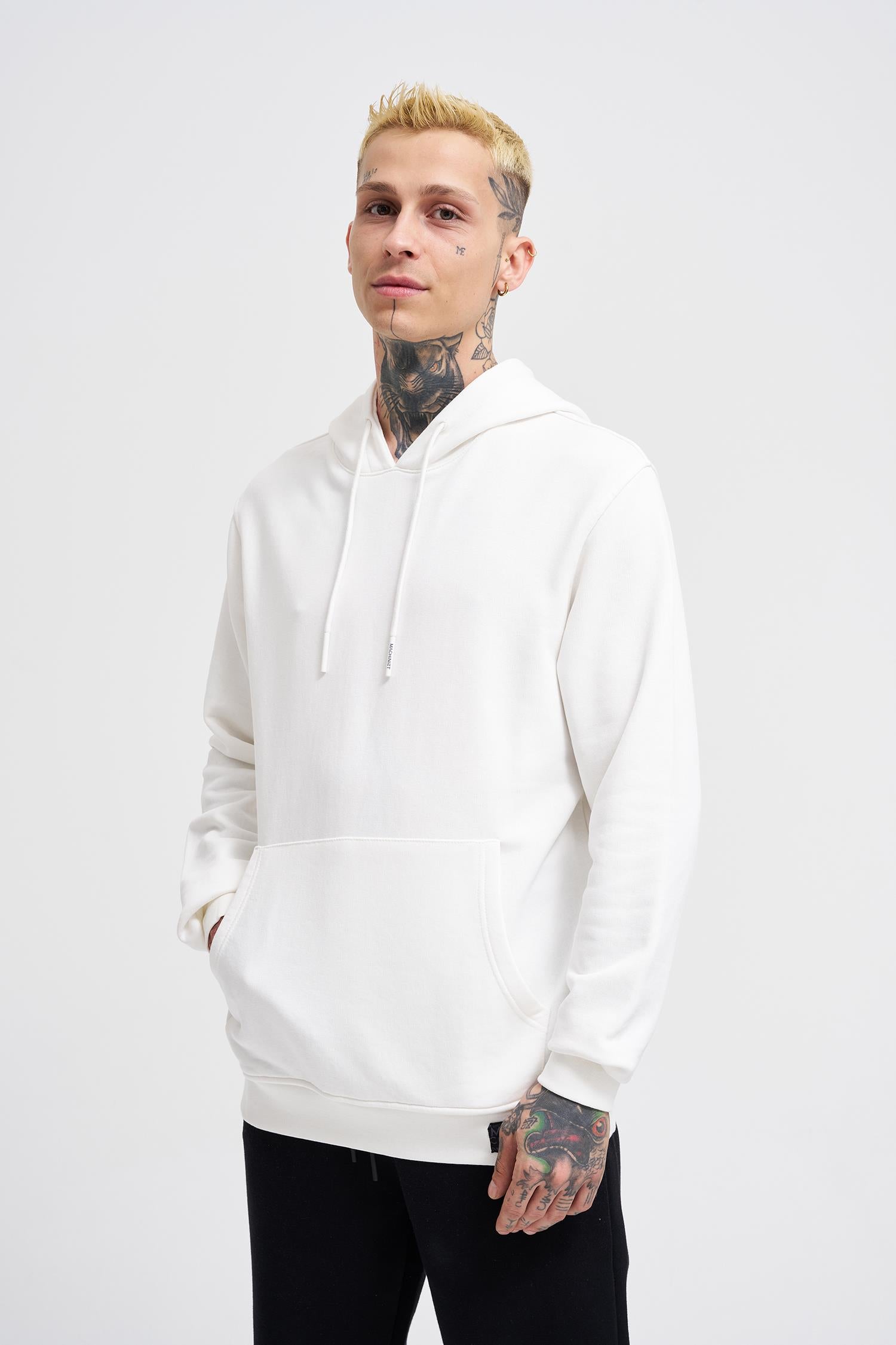 Erkek Regular Şardonsuz Kapüşonlu Sweatshirt Ekru