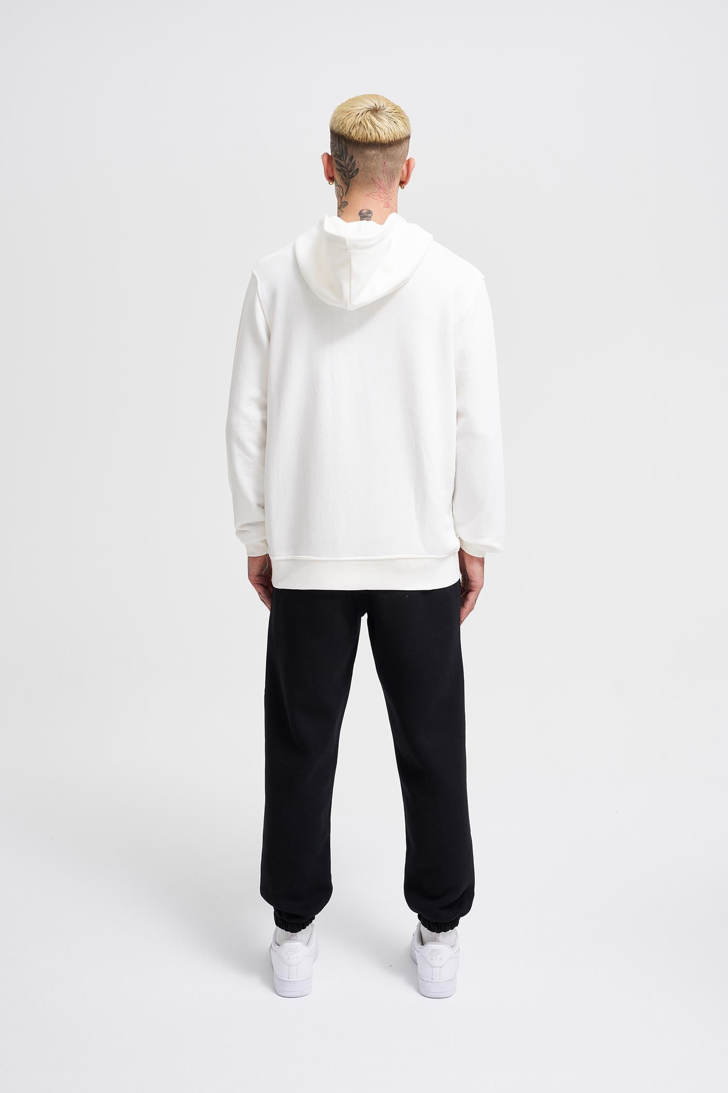 Erkek Regular Şardonsuz Kapüşonlu Sweatshirt Ekru