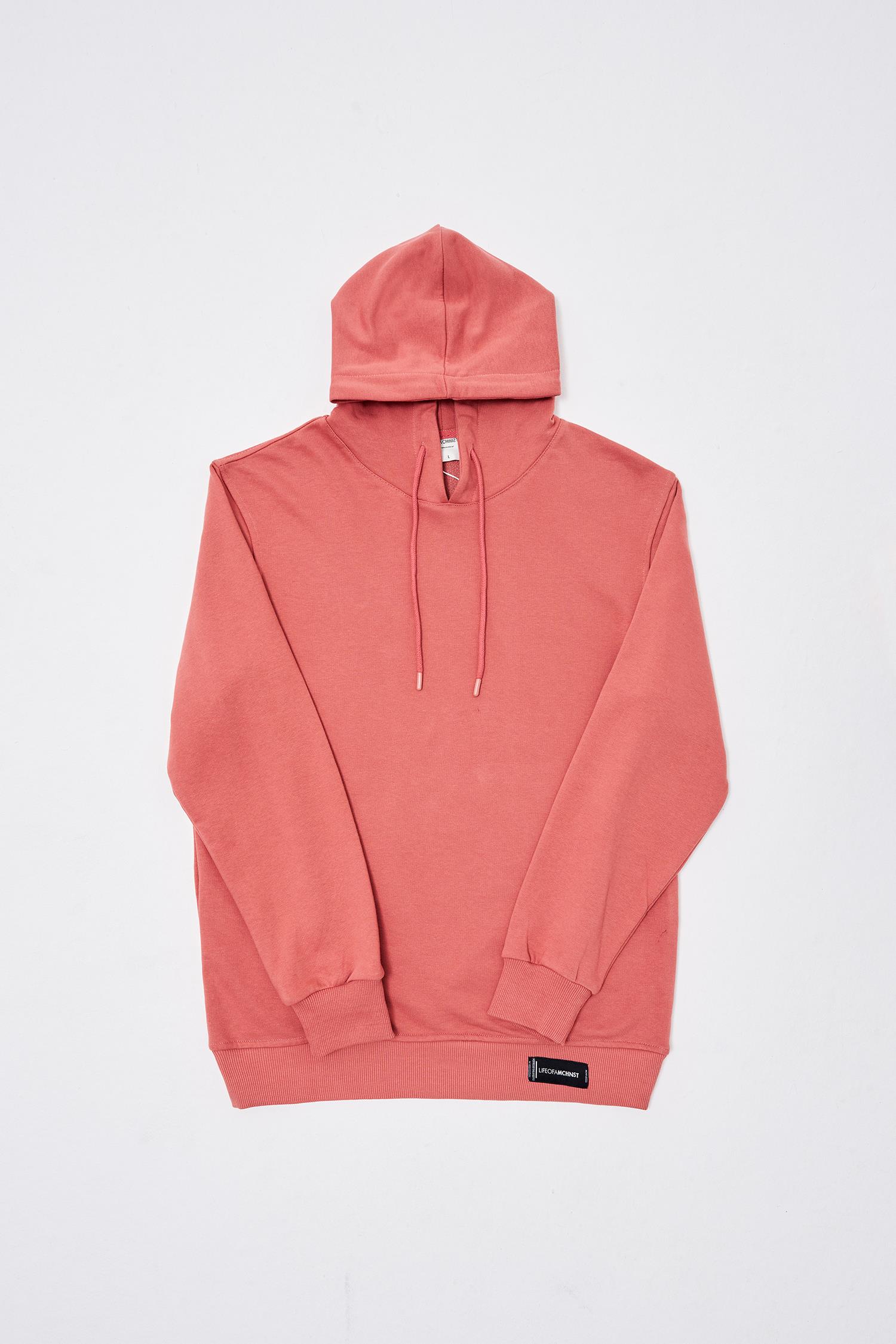 Erkek Regular Şardonsuz Kapüşonlu Sweatshirt Gülkurusu